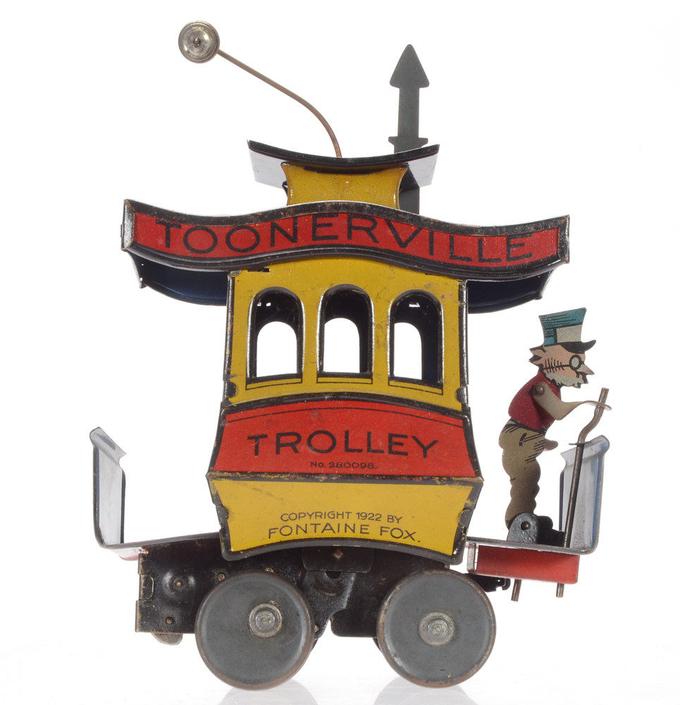 Vintage Fontaine Fox Toonerville Trolley Tin Toy