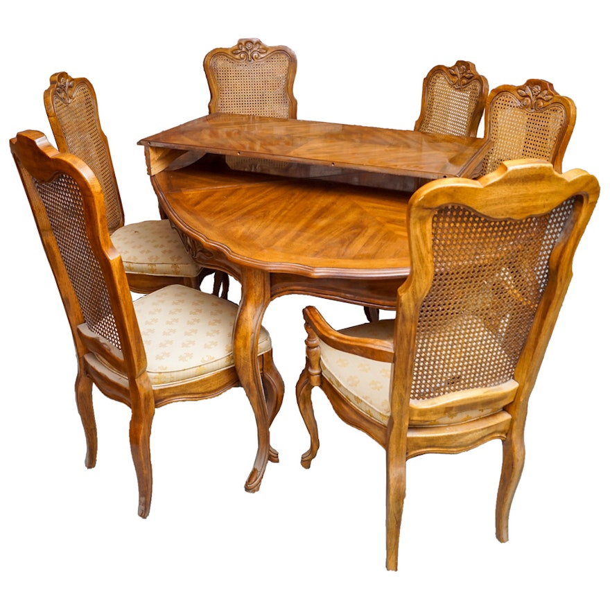 French Provincial Style "Cabernet" Dining Table and Chairs by Drexel