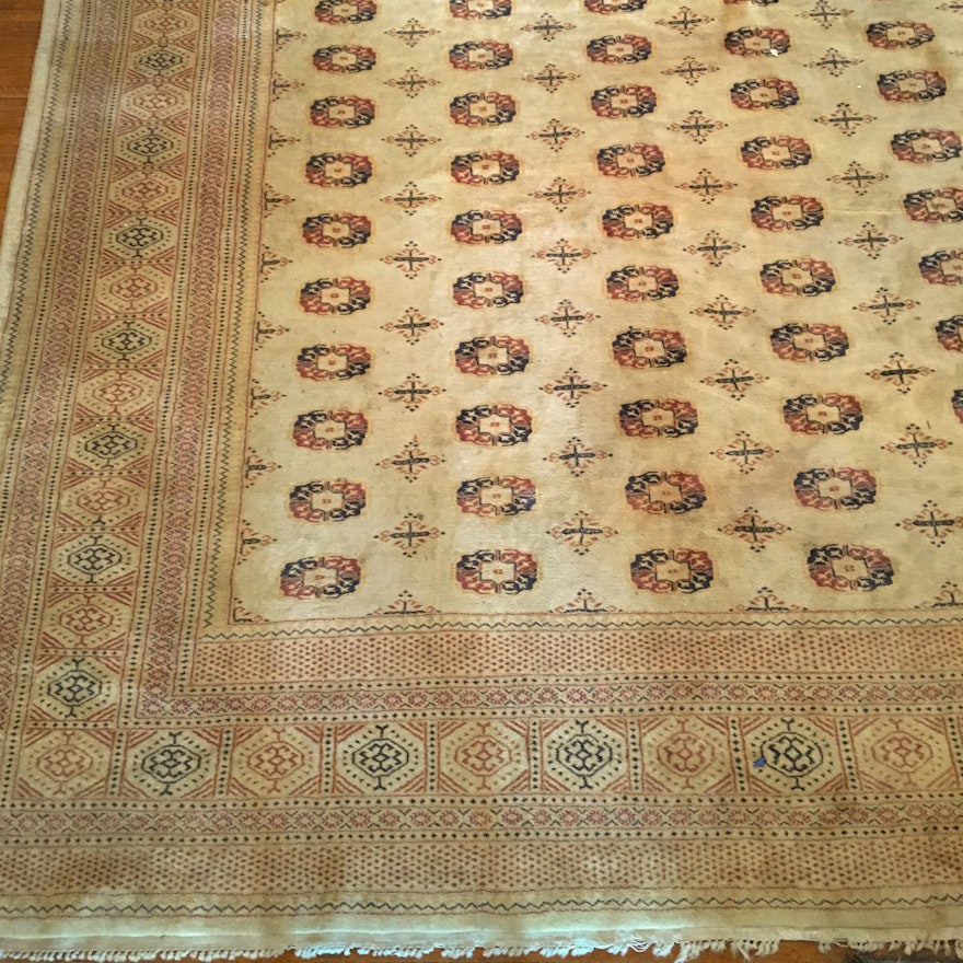 Vintage Power Loomed Bokhara Area Rug