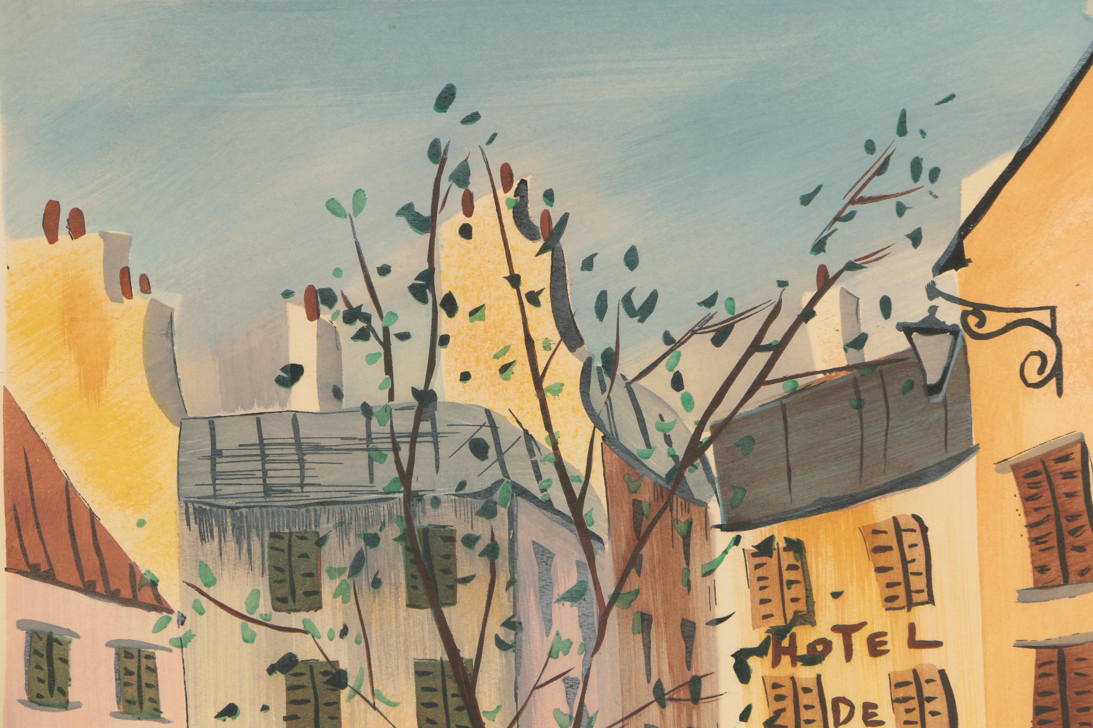 Charles de Montfort Watercolor Painting "Pl. Gaillon"