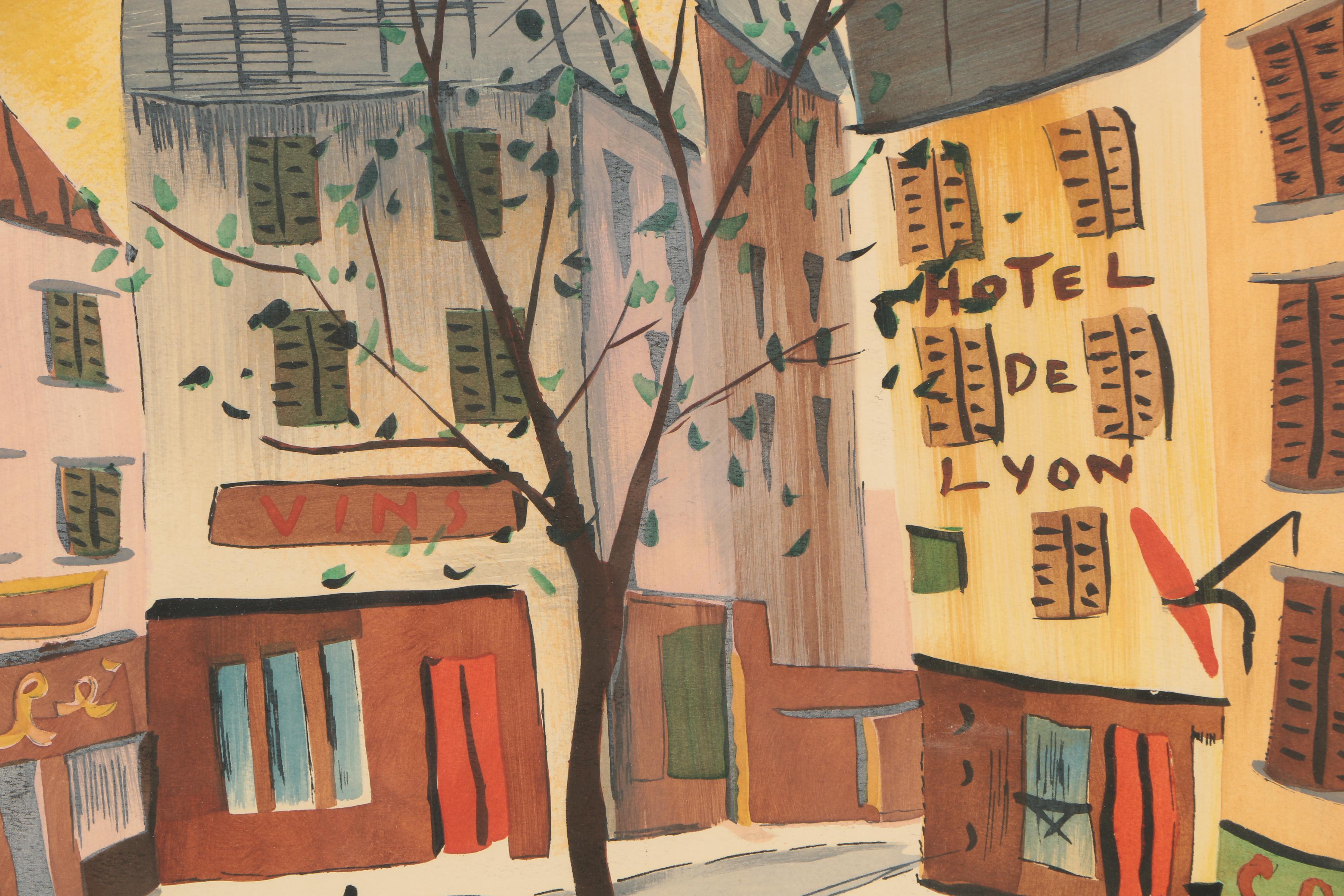 Charles de Montfort Watercolor Painting "Pl. Gaillon"