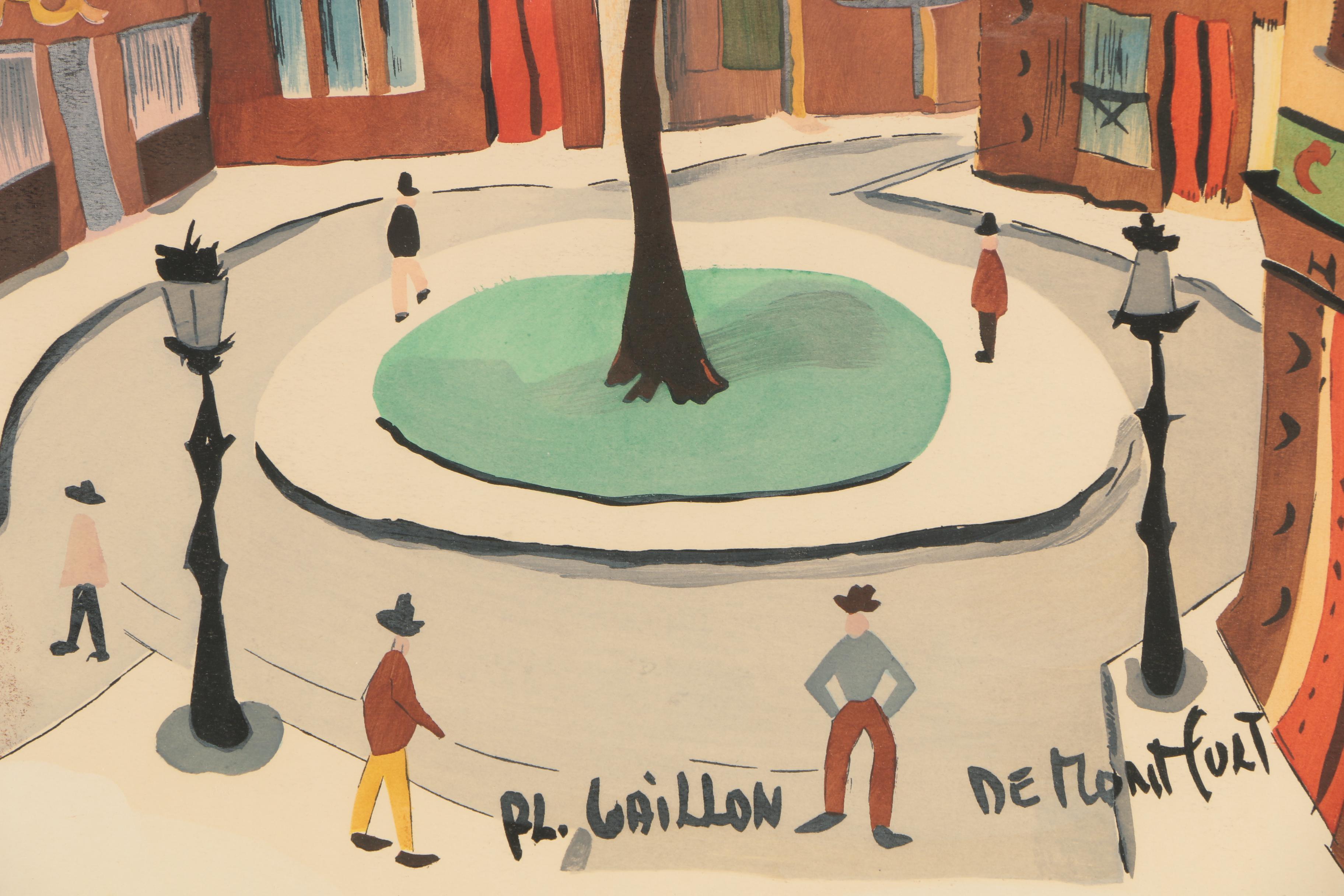 Charles de Montfort Watercolor Painting "Pl. Gaillon"