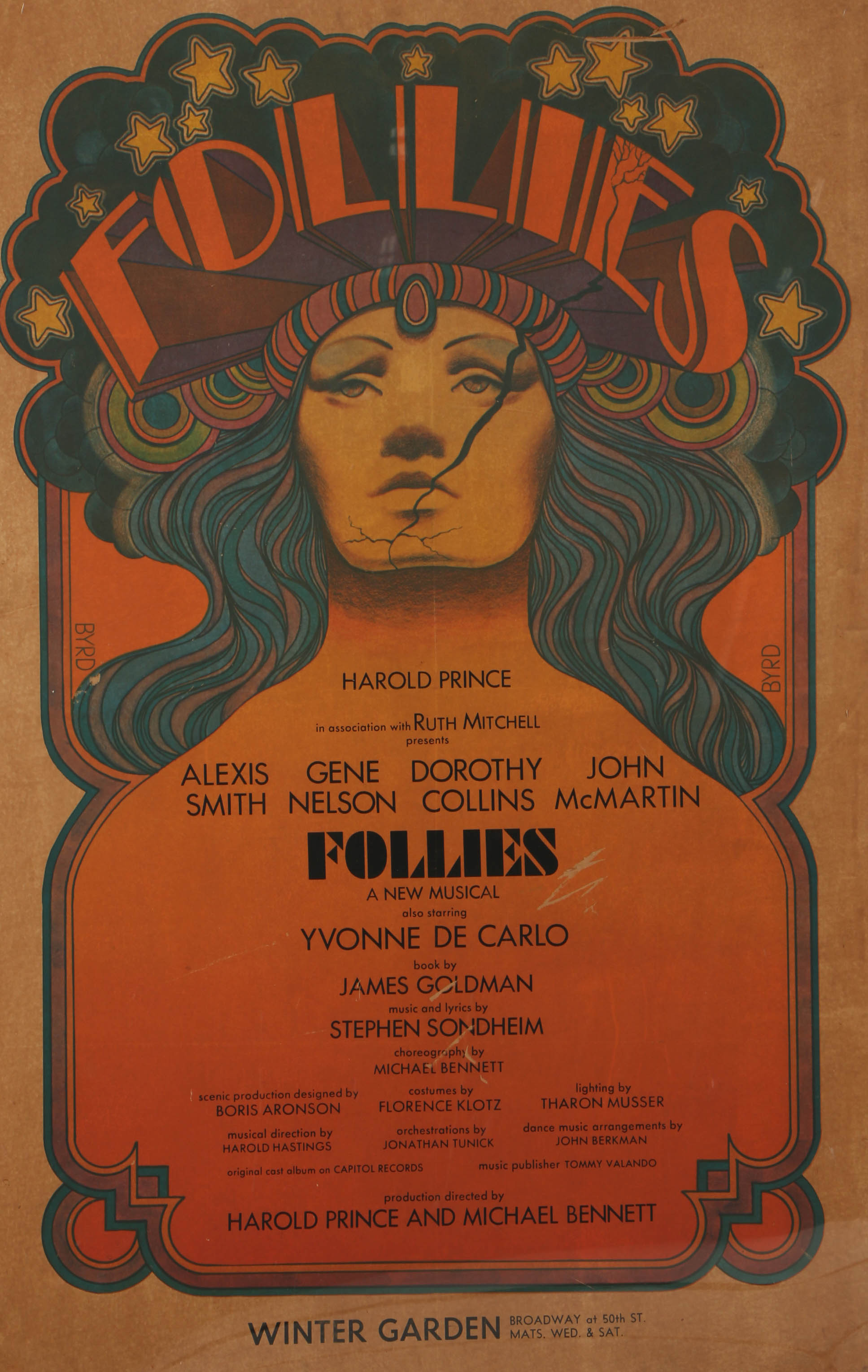 Offset Lithograph on Paper "Follies" Broadway Poster