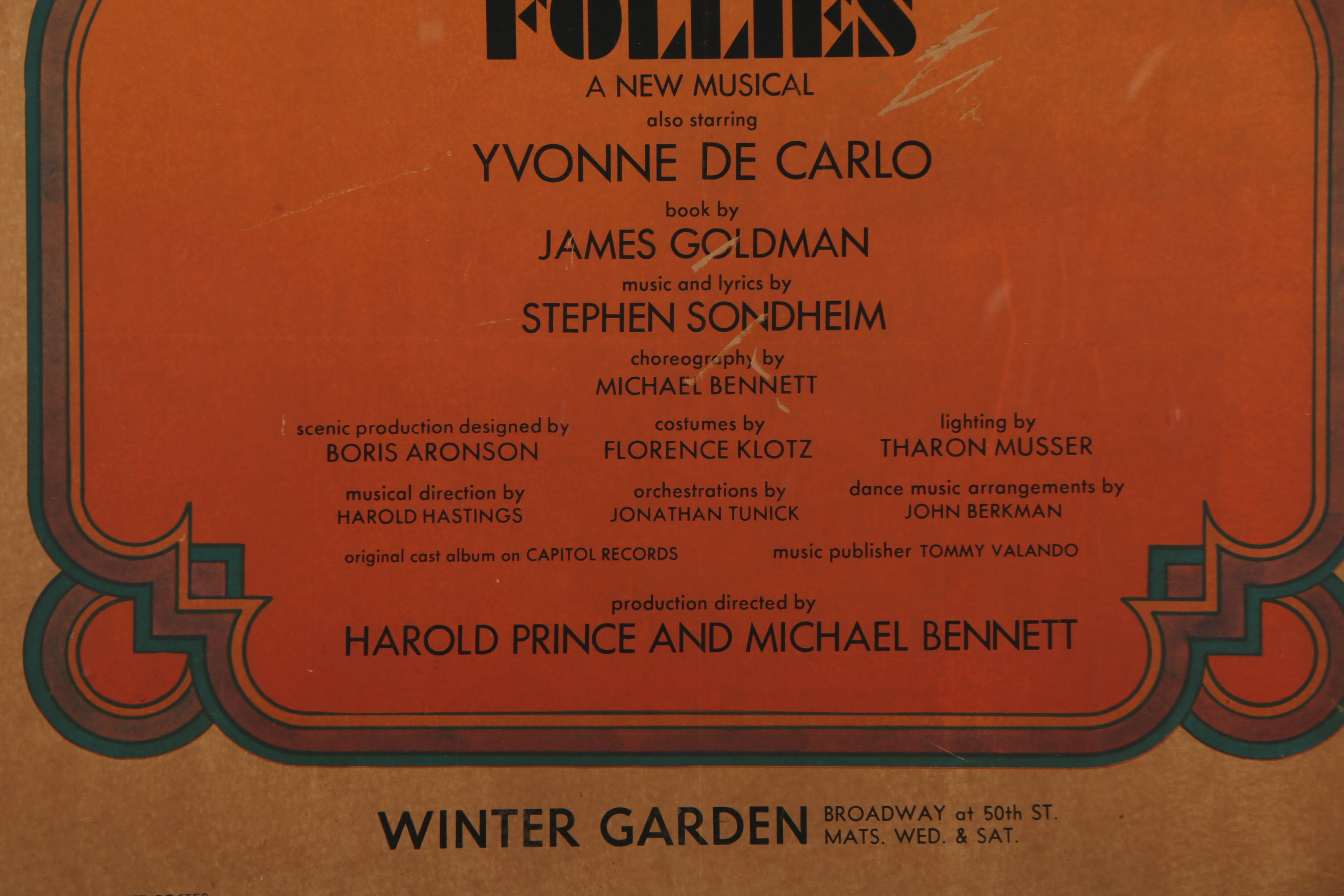 Offset Lithograph on Paper "Follies" Broadway Poster