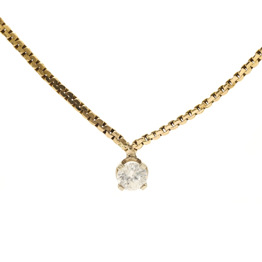 14K Yellow Gold Cubic Zirconia Necklace