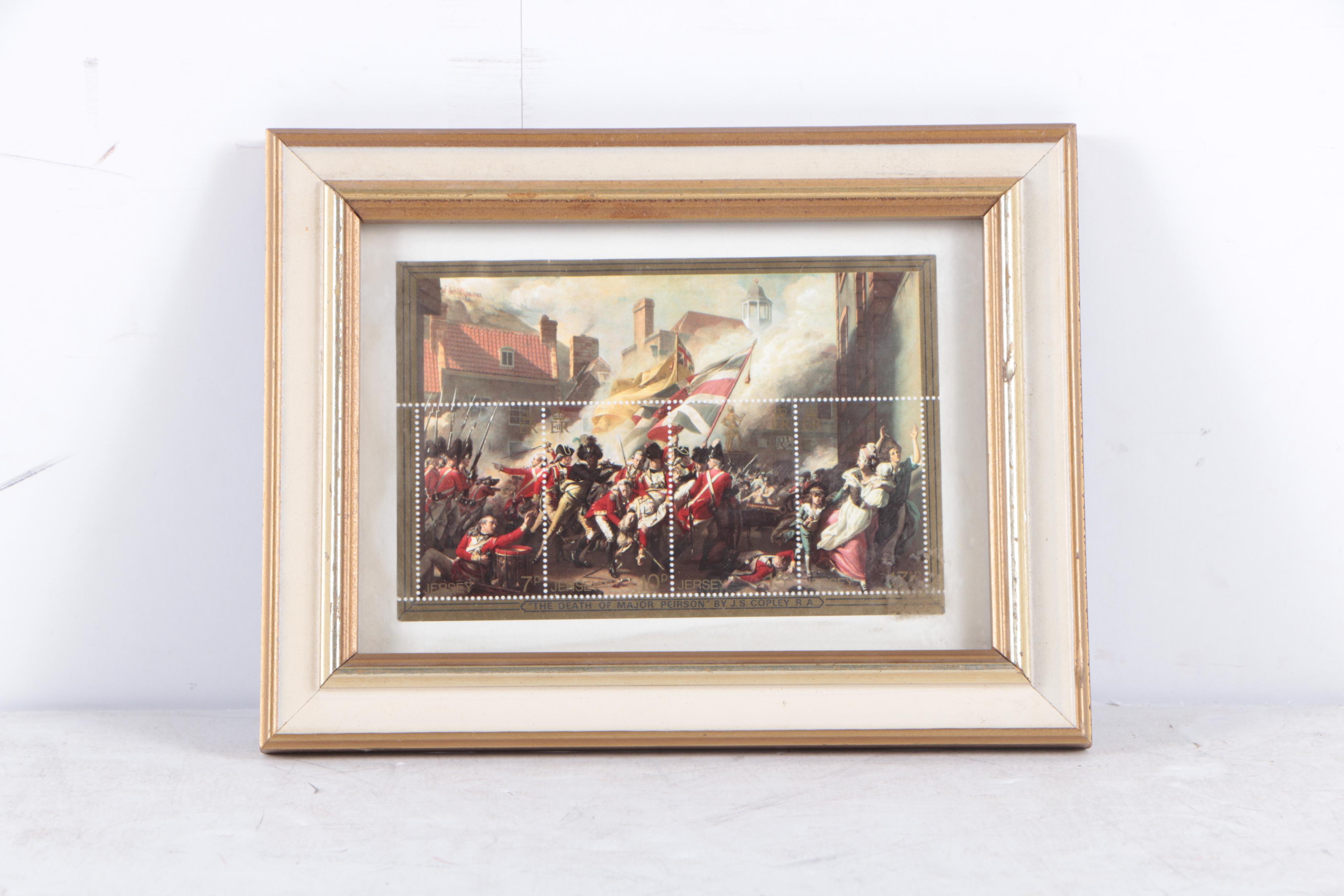 Framed United States and International Postage Stamps