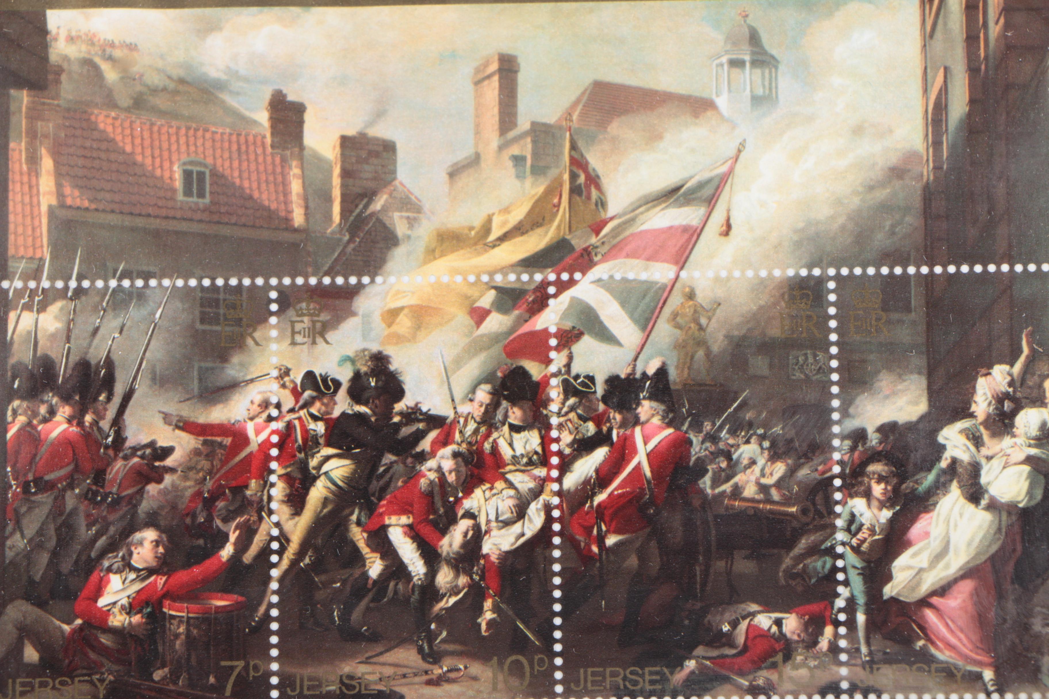 Framed United States and International Postage Stamps