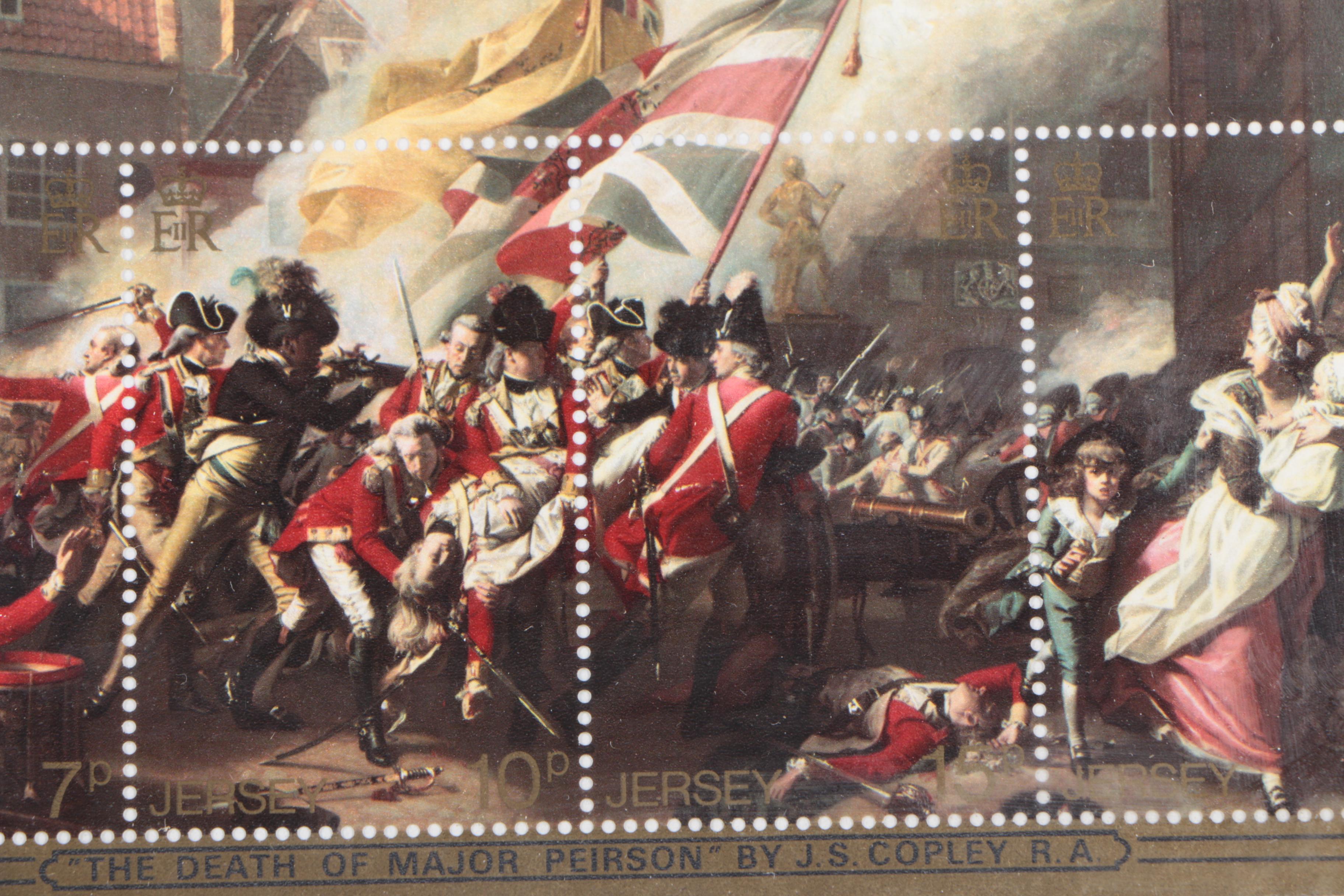 Framed United States and International Postage Stamps