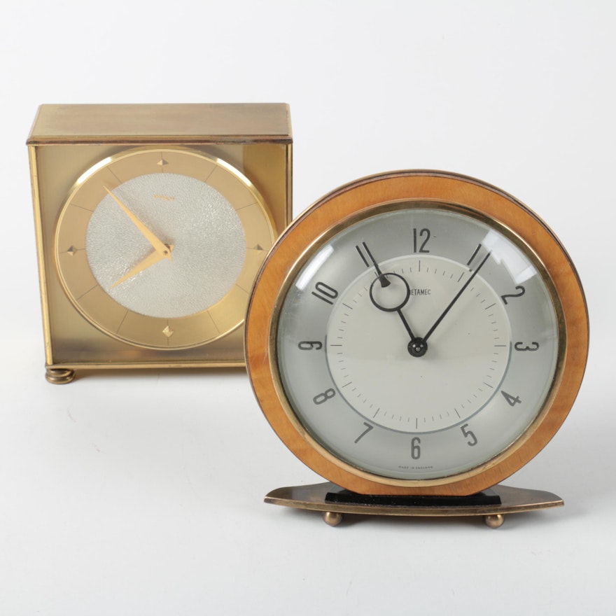 Vintage Art Deco Style Desk Clocks including Metamec and Imhof