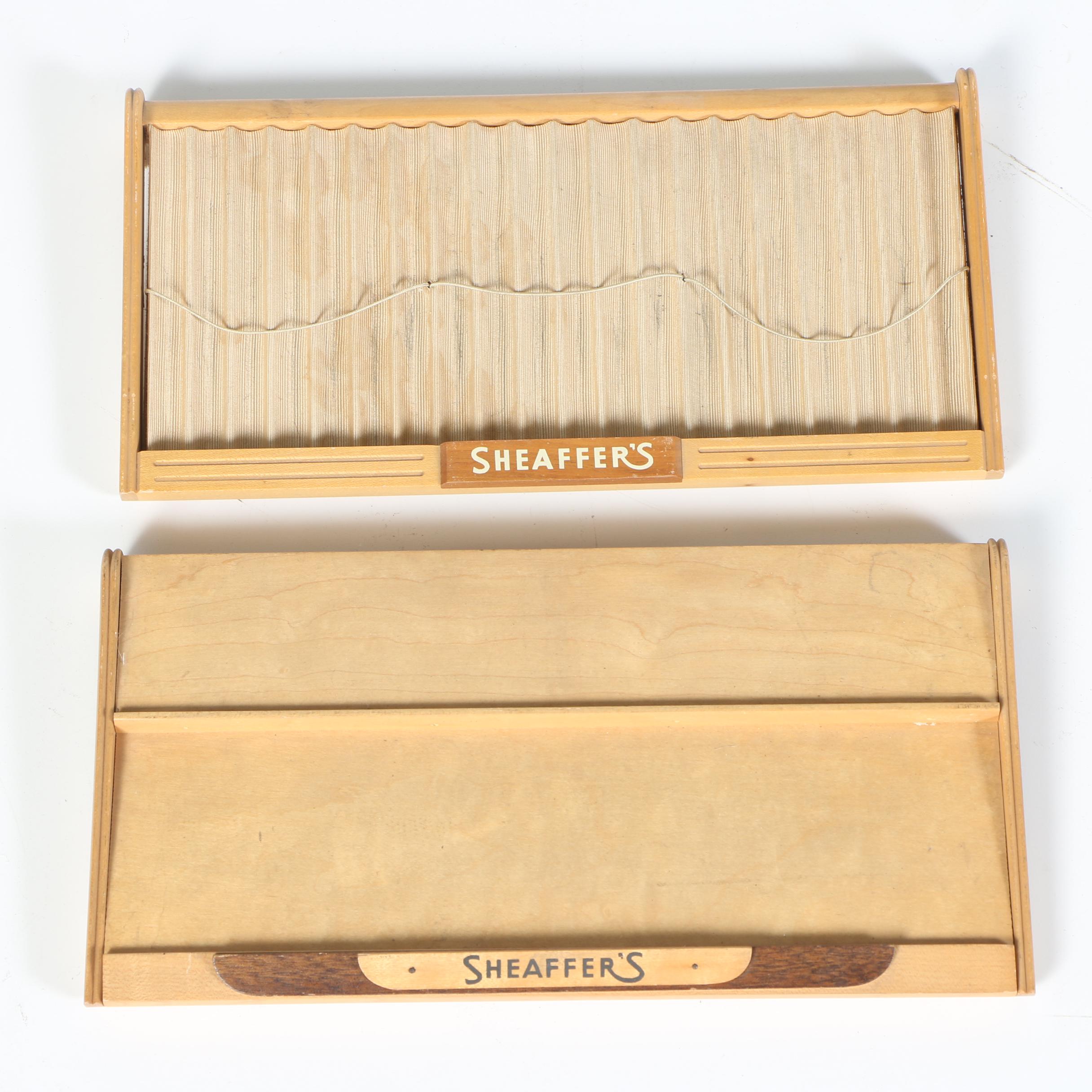 Vintage Sheaffer's Metal Display Case With Light