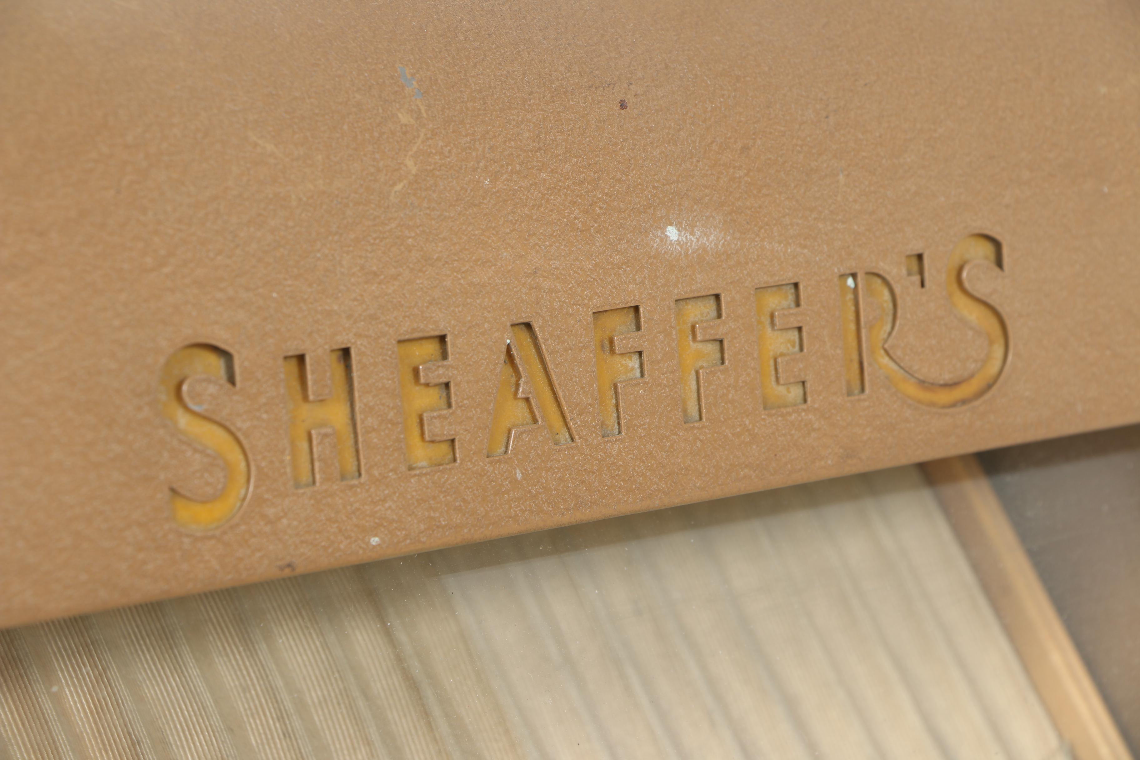 Vintage Sheaffer's Metal Display Case With Light