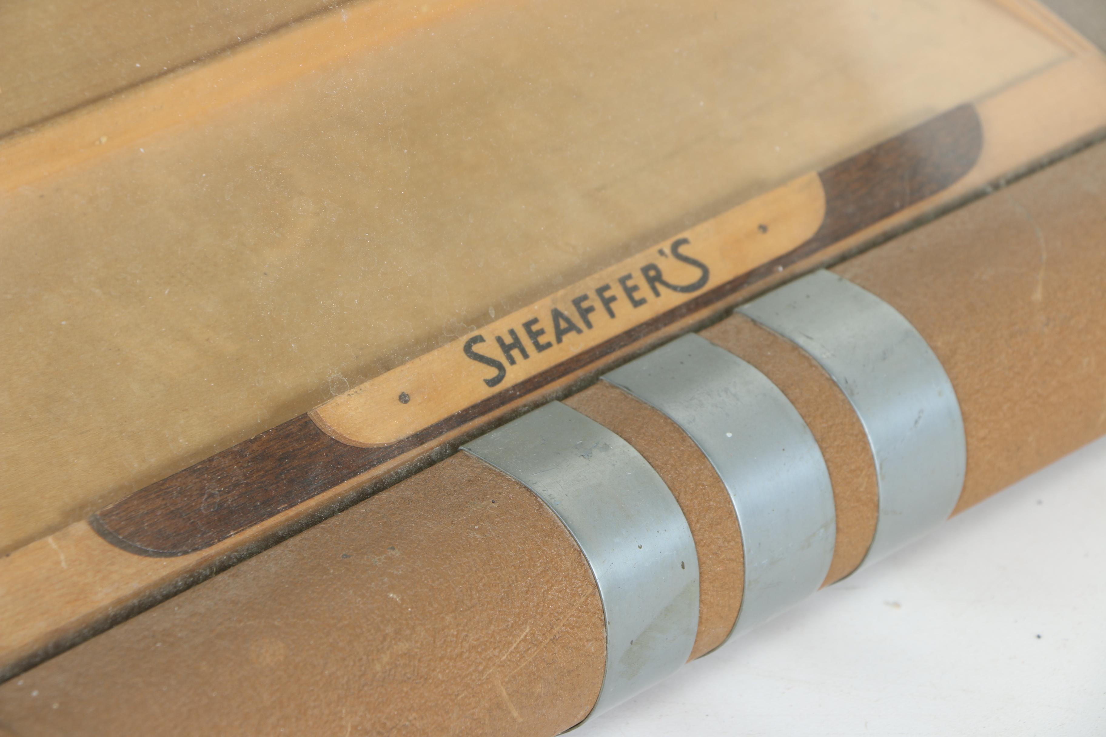 Vintage Sheaffer's Metal Display Case With Light