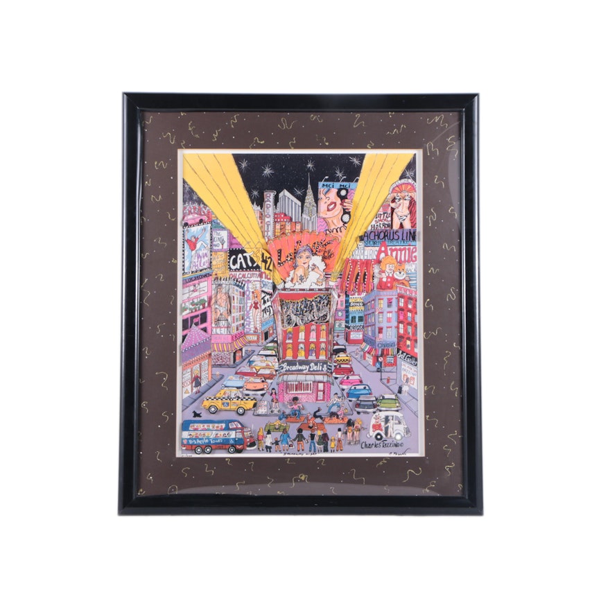 Charles Fazzino Limited Edition 3-Dimensional Offset Lithograph "Broadway Night"