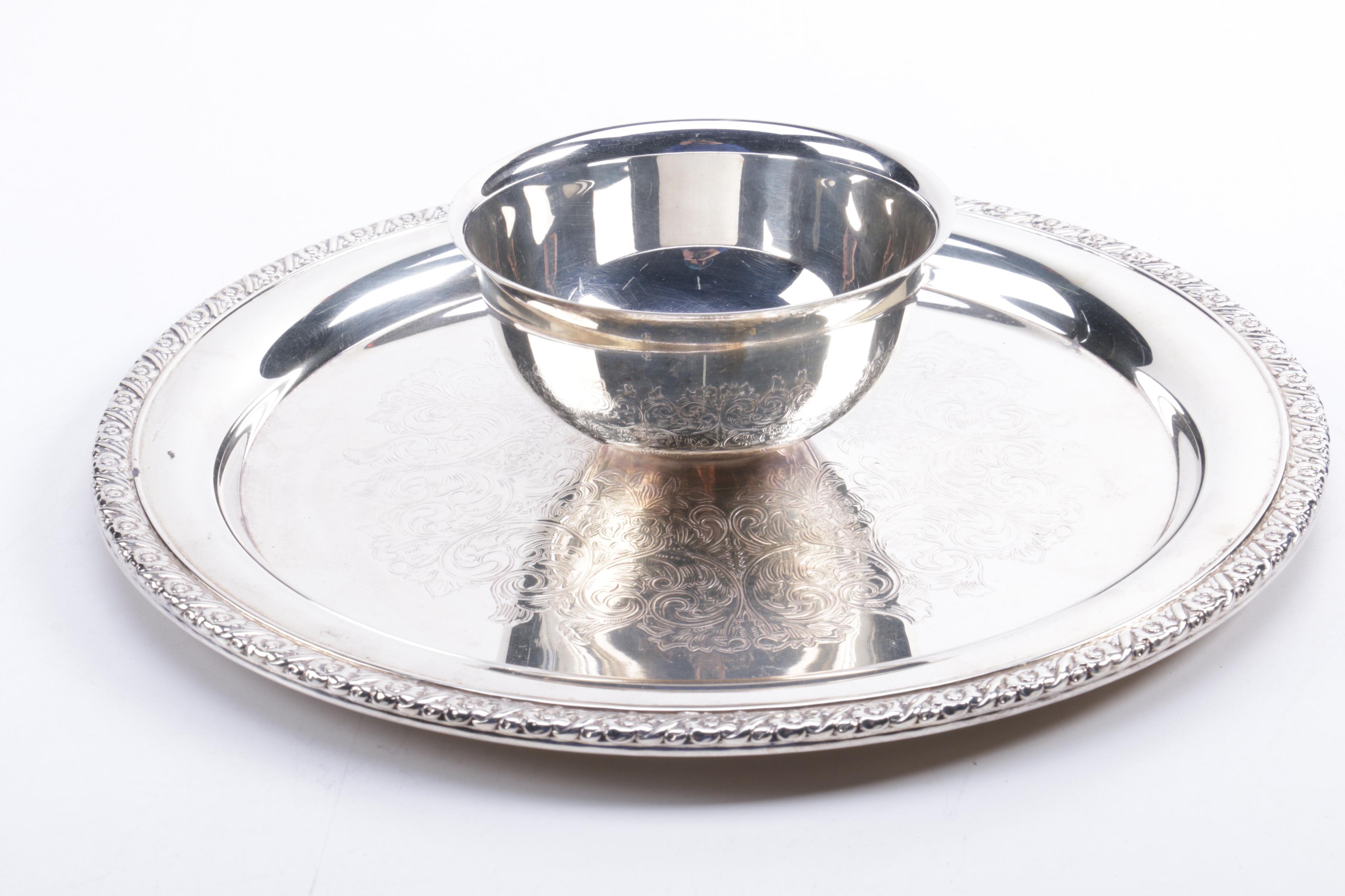 Friedman Silver Co. Covered Dish and Other Silver Plate and Pewter Serveware