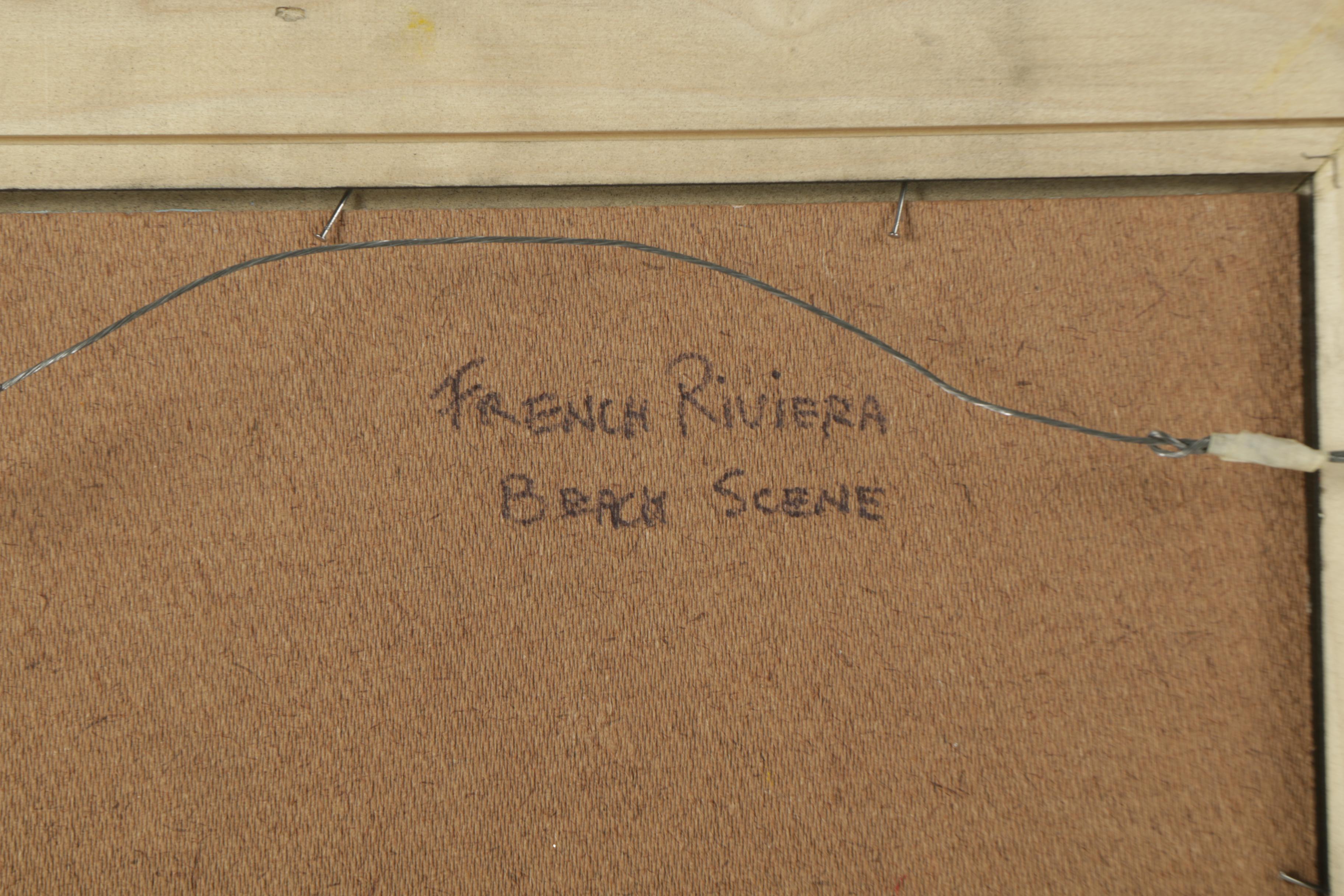 Nino Pippa Oil Painting on Board "French Riviera Beach Scene"