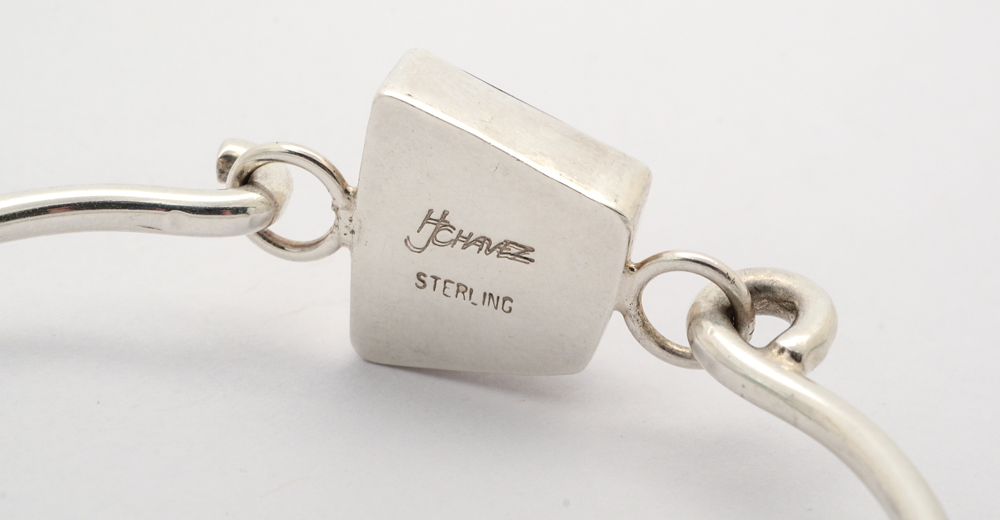 Signed Sterling Silver and Jasper Bracelet and Black Onyx Cuff Bracelet