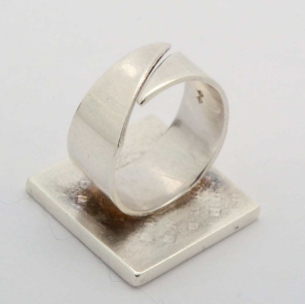 Vintage Amber Inlay Sterling Silver Bracelet and Ring