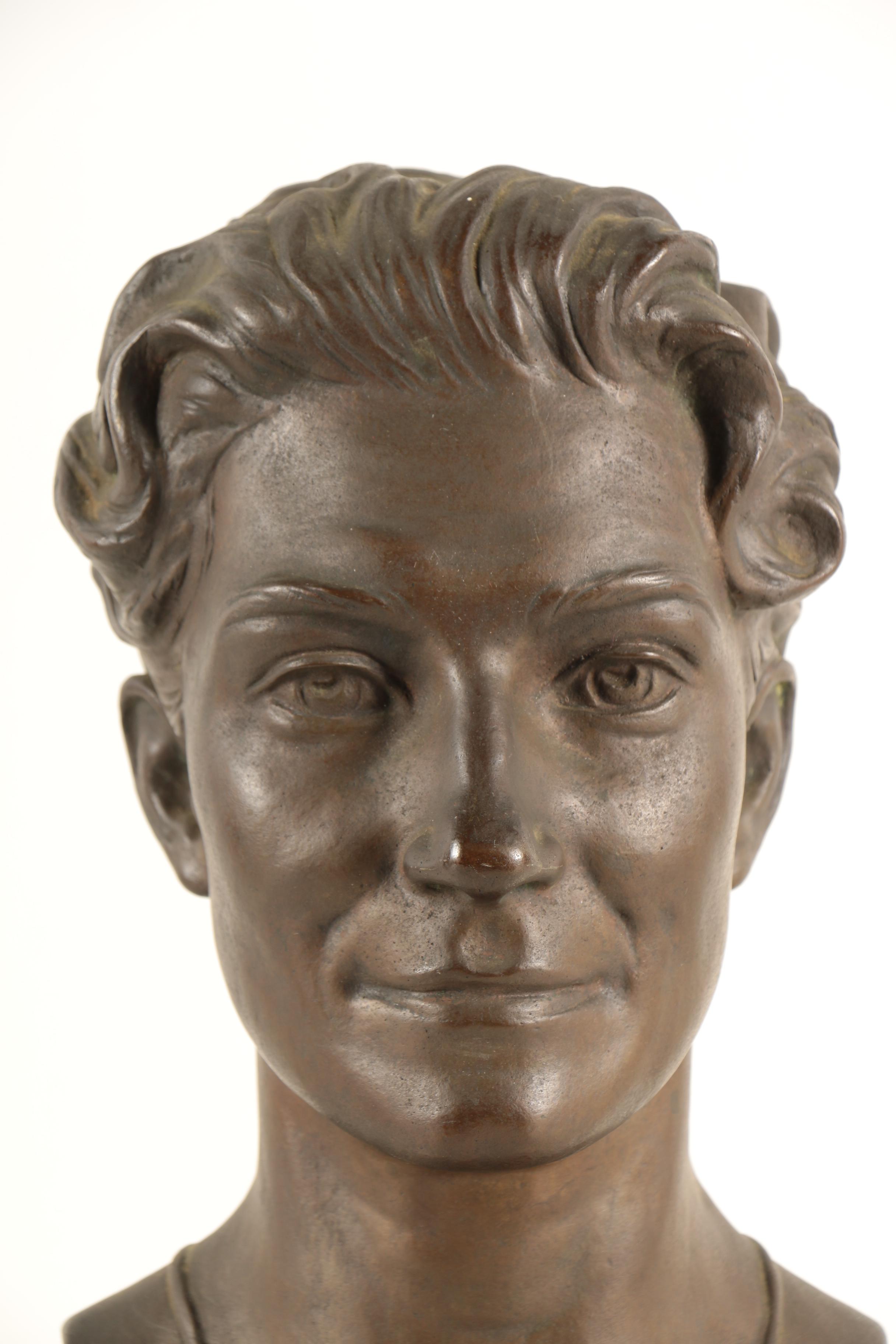 Helen Zelezny-Scholz 1958 Bronze Bust on Marble Base