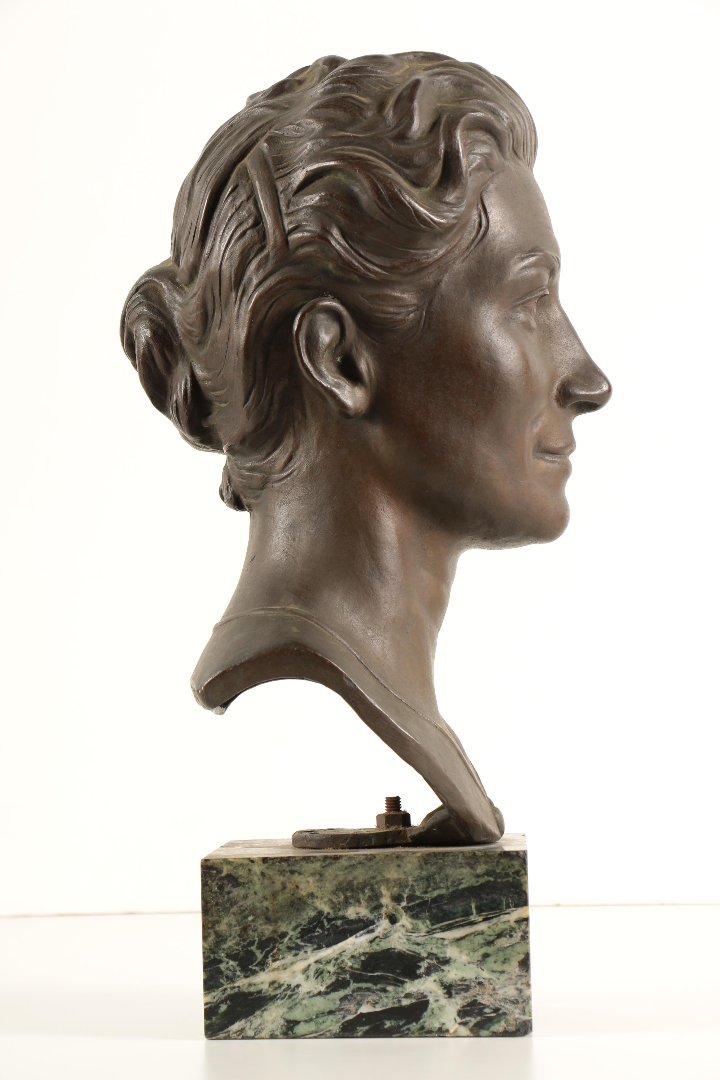 Helen Zelezny-Scholz 1958 Bronze Bust on Marble Base