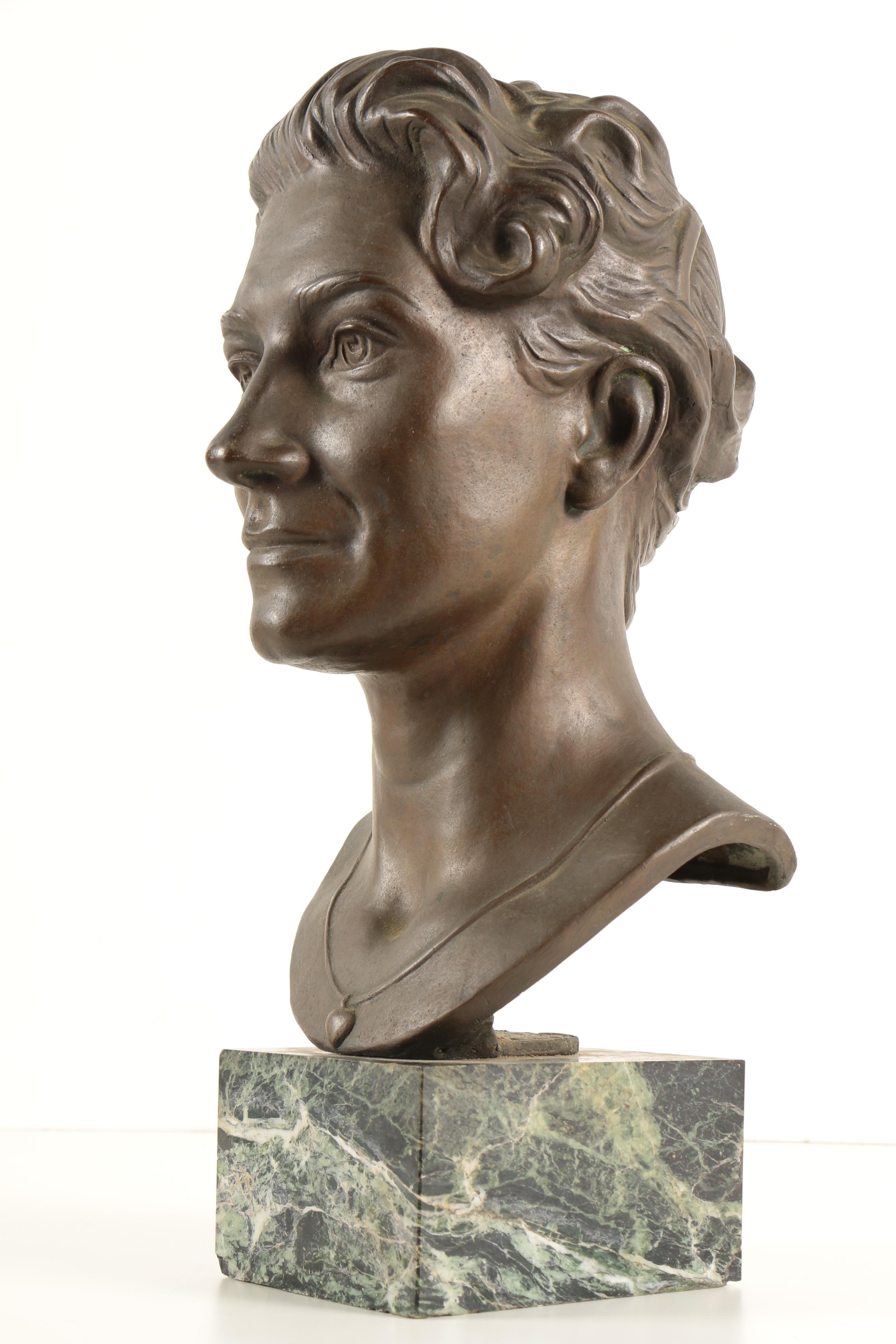 Helen Zelezny-Scholz 1958 Bronze Bust on Marble Base