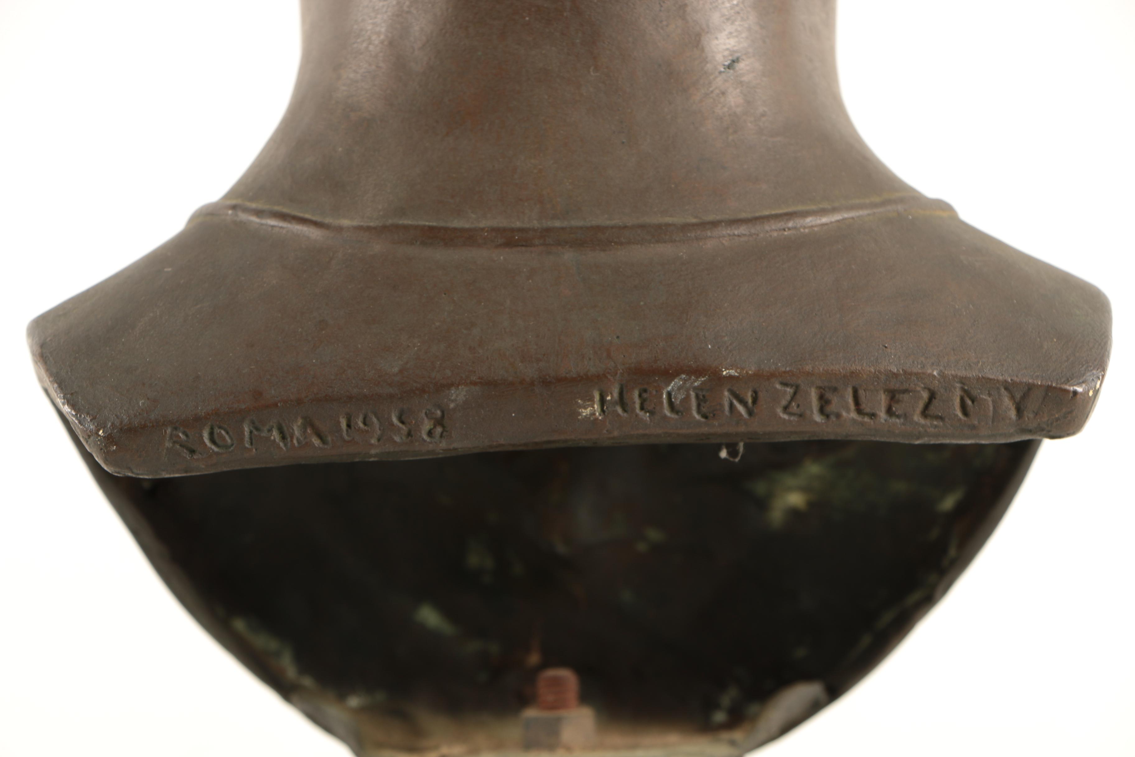 Helen Zelezny-Scholz 1958 Bronze Bust on Marble Base