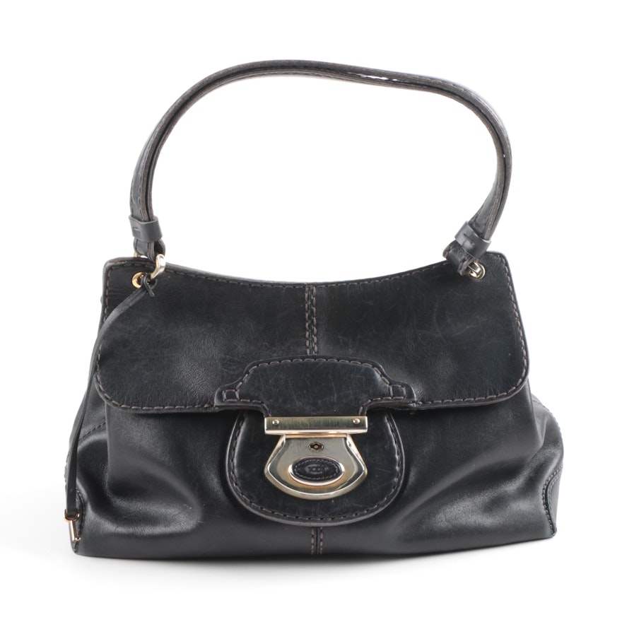 TOD'S Black Leather Handbag