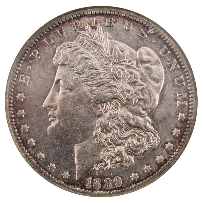 NGC Graded AU55 Key Date 1889 CC Morgan Silver Dollar