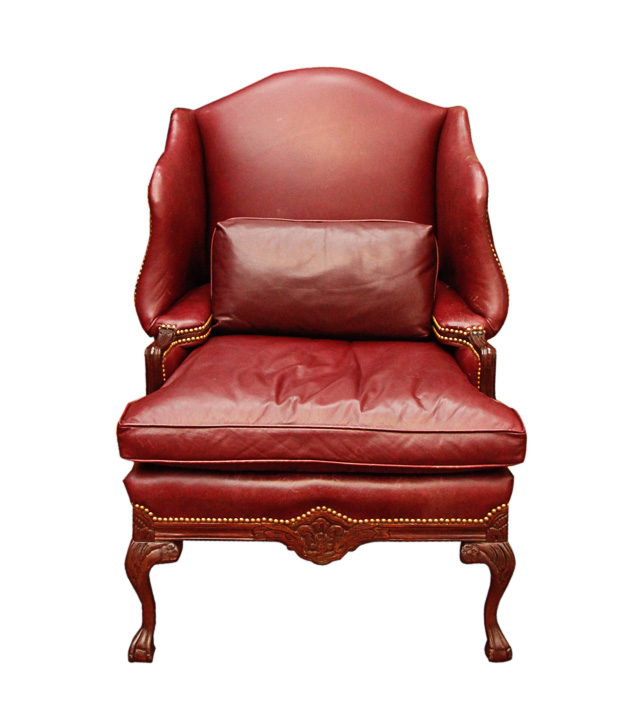 Vintage Leather Wingback Chairs by Old Hickory Tannery