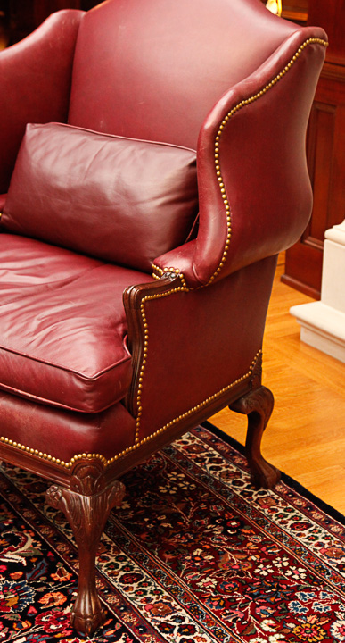 Vintage Leather Wingback Chairs by Old Hickory Tannery