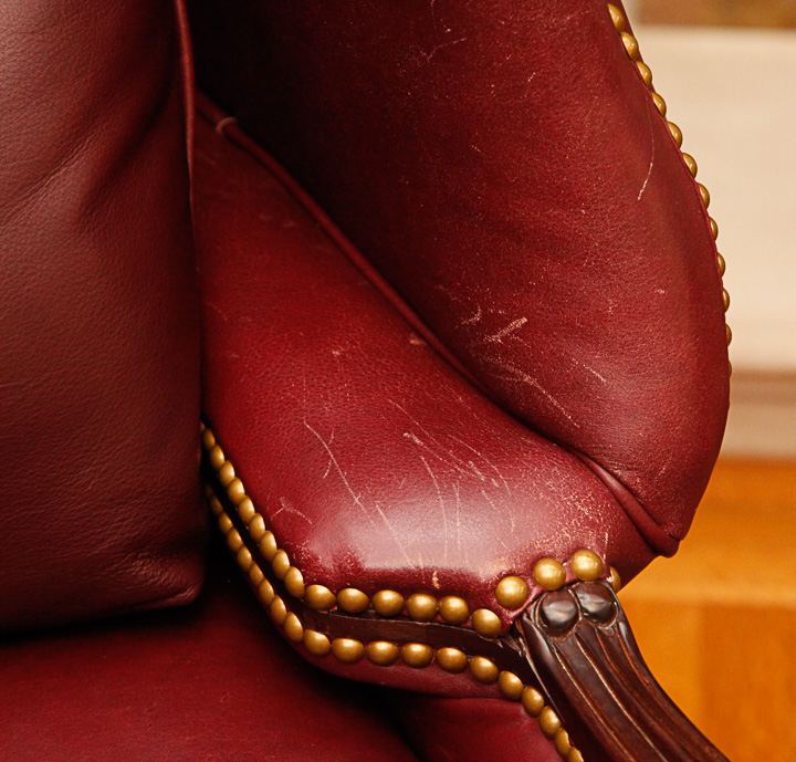 Vintage Leather Wingback Chairs by Old Hickory Tannery