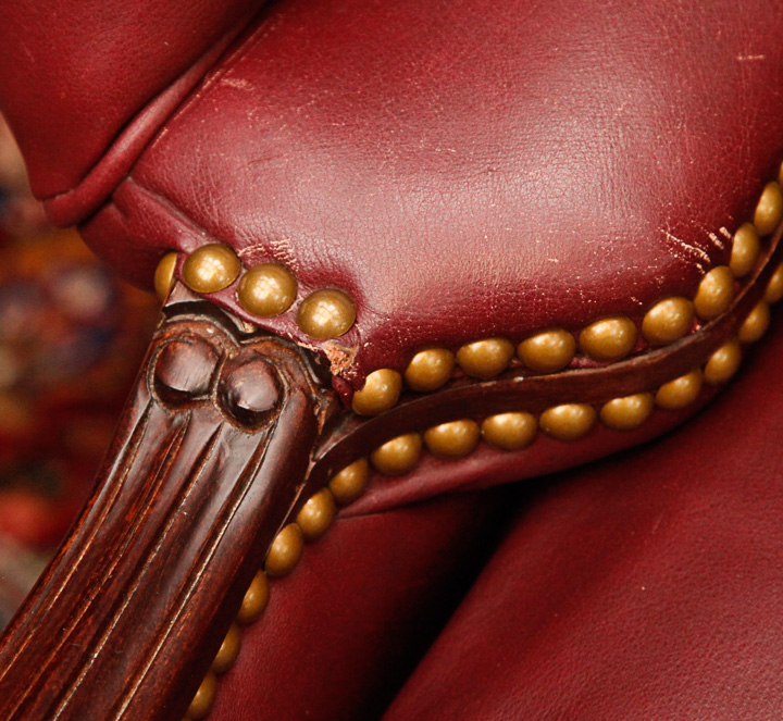 Vintage Leather Wingback Chairs by Old Hickory Tannery