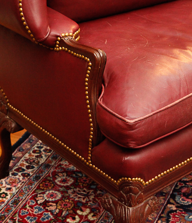 Vintage Leather Wingback Chairs by Old Hickory Tannery