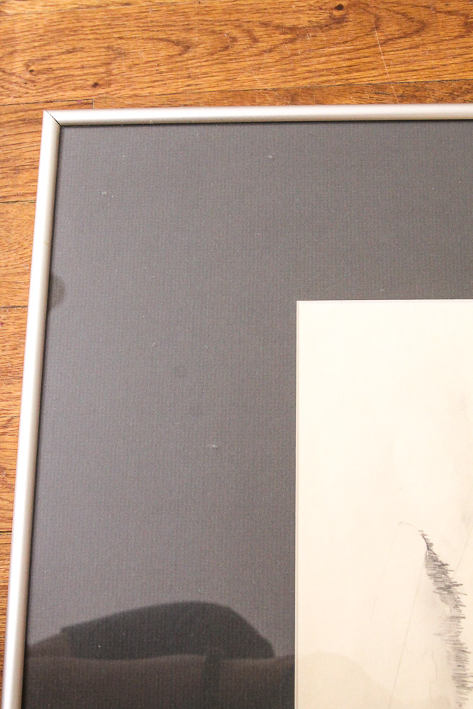 Walker 1982 Graphite Drawing on Paper of Roadside Cafe