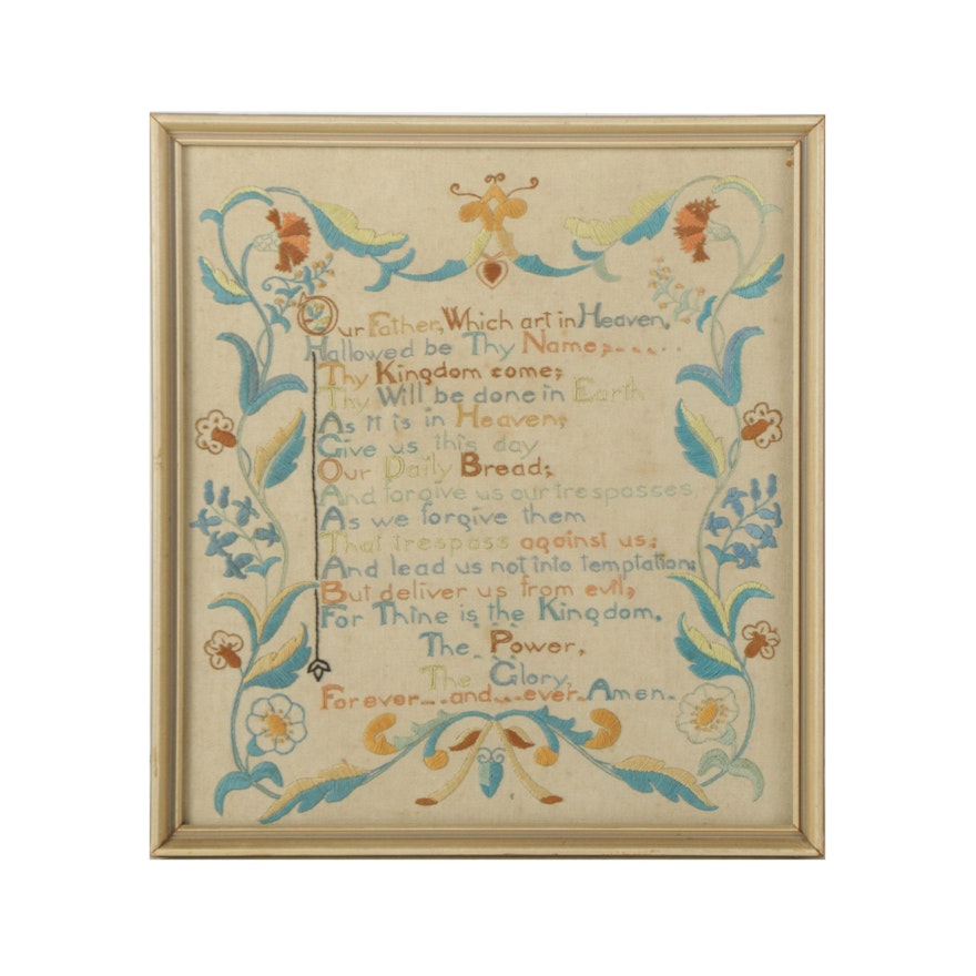 Embroidery of the Lord's Prayer