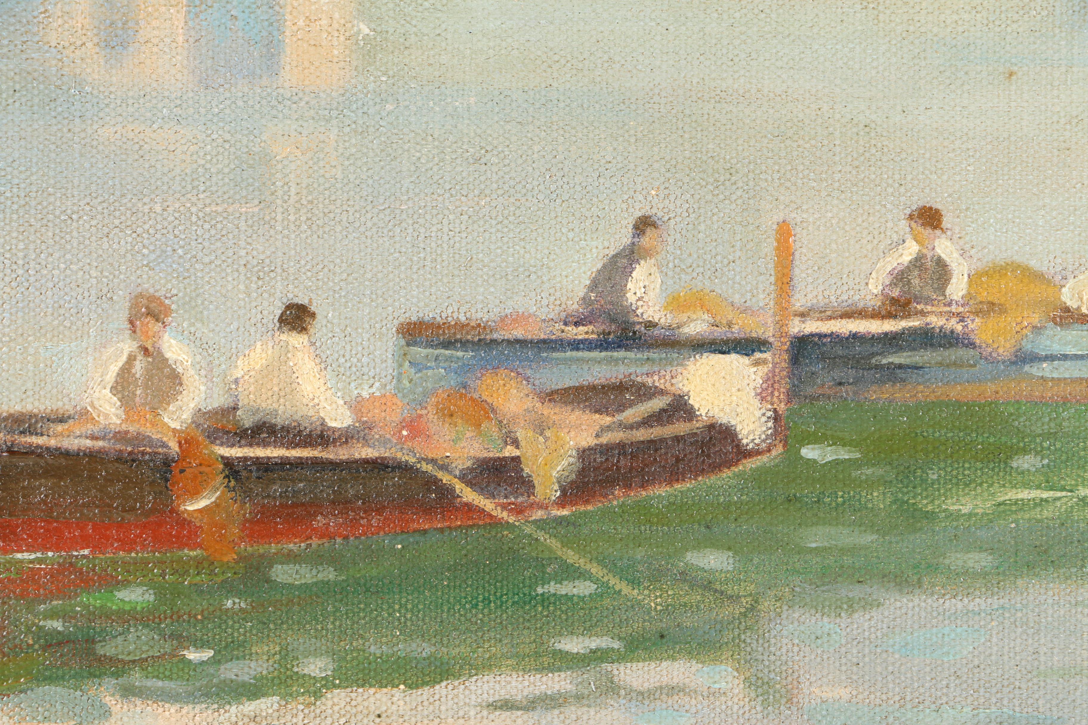 Henry Ravel Oil Painting on Canvas Board Coastal Scene