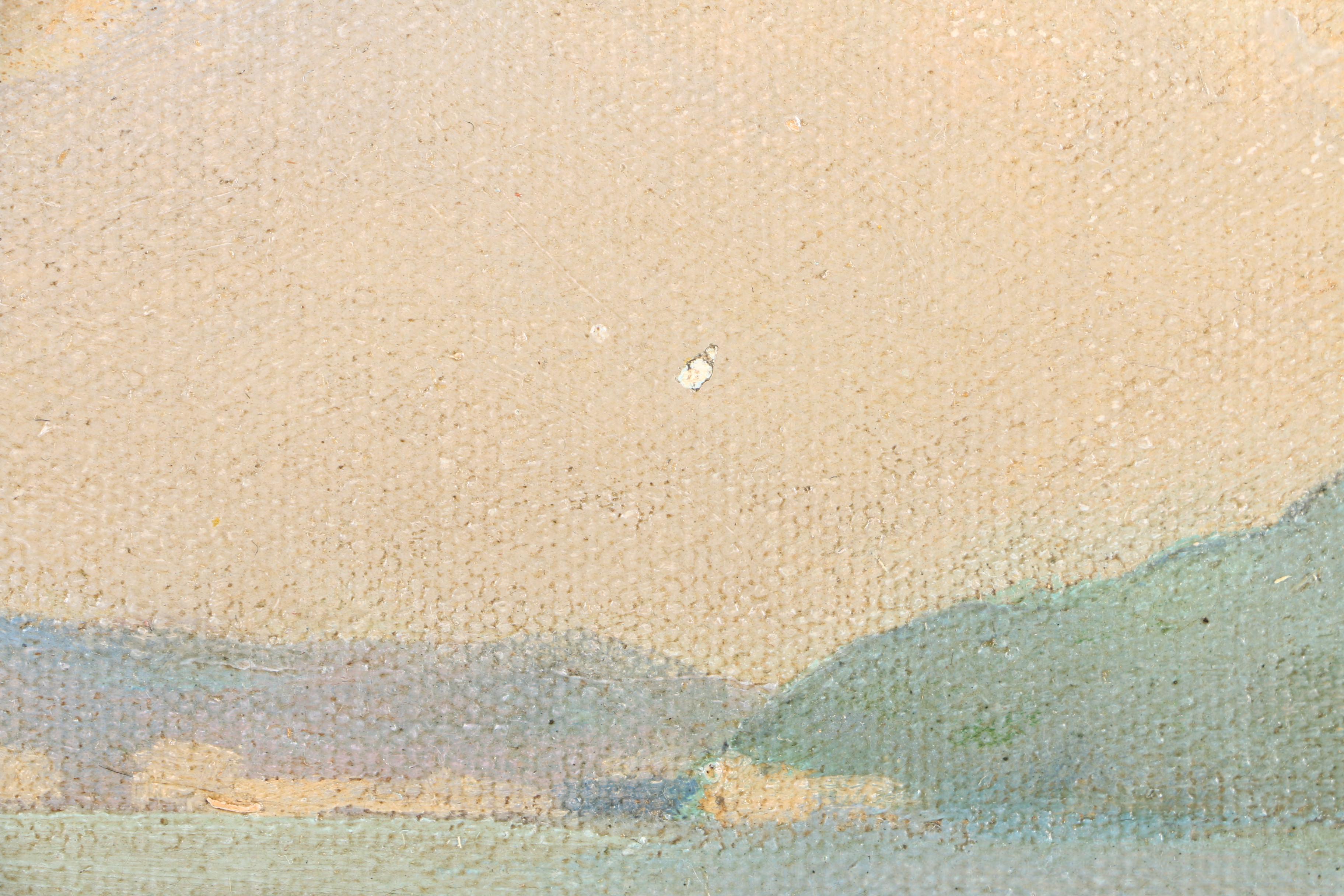 Henry Ravel Oil Painting on Canvas Board Coastal Scene