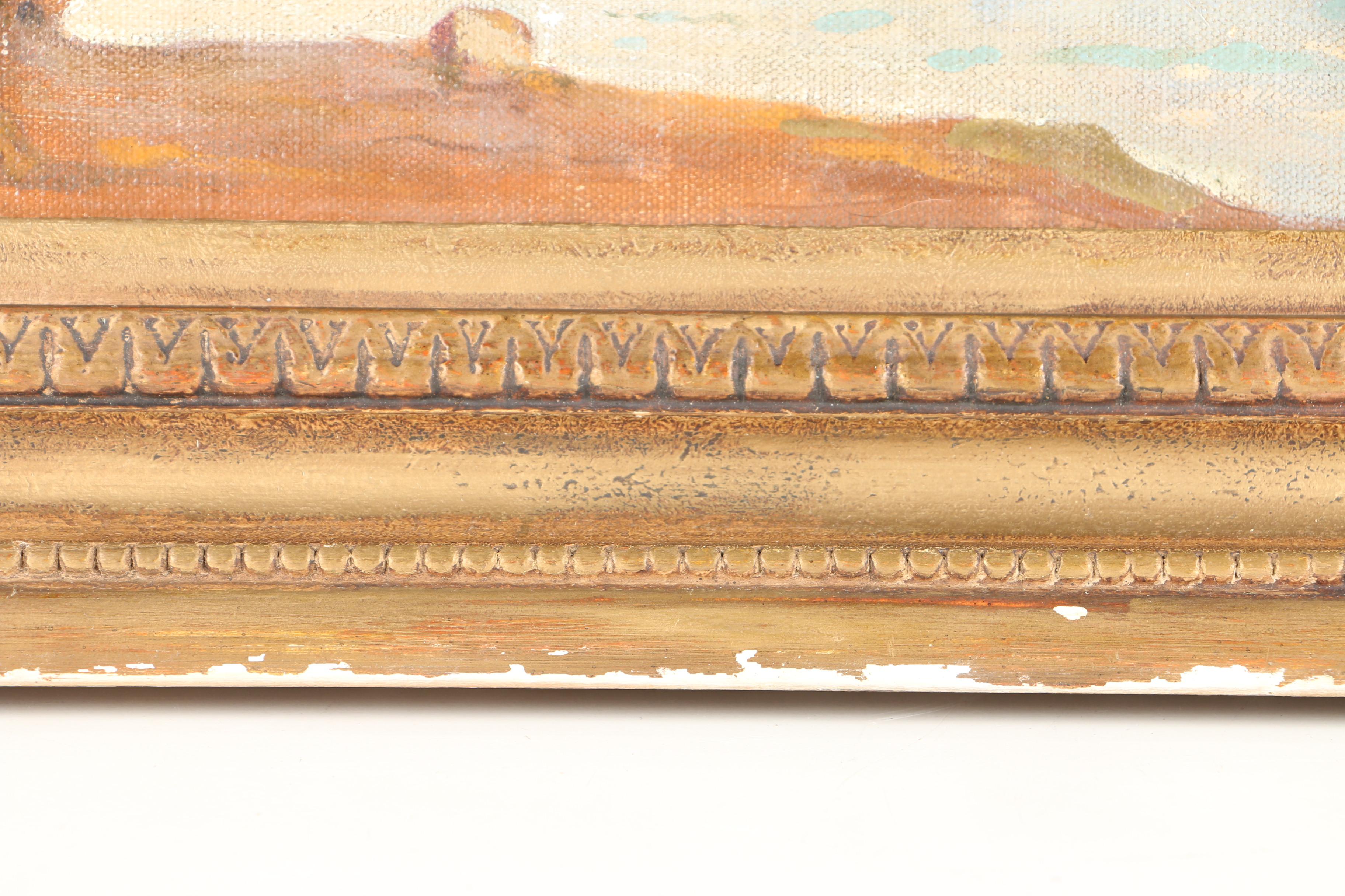 Henry Ravel Oil Painting on Canvas Board Coastal Scene