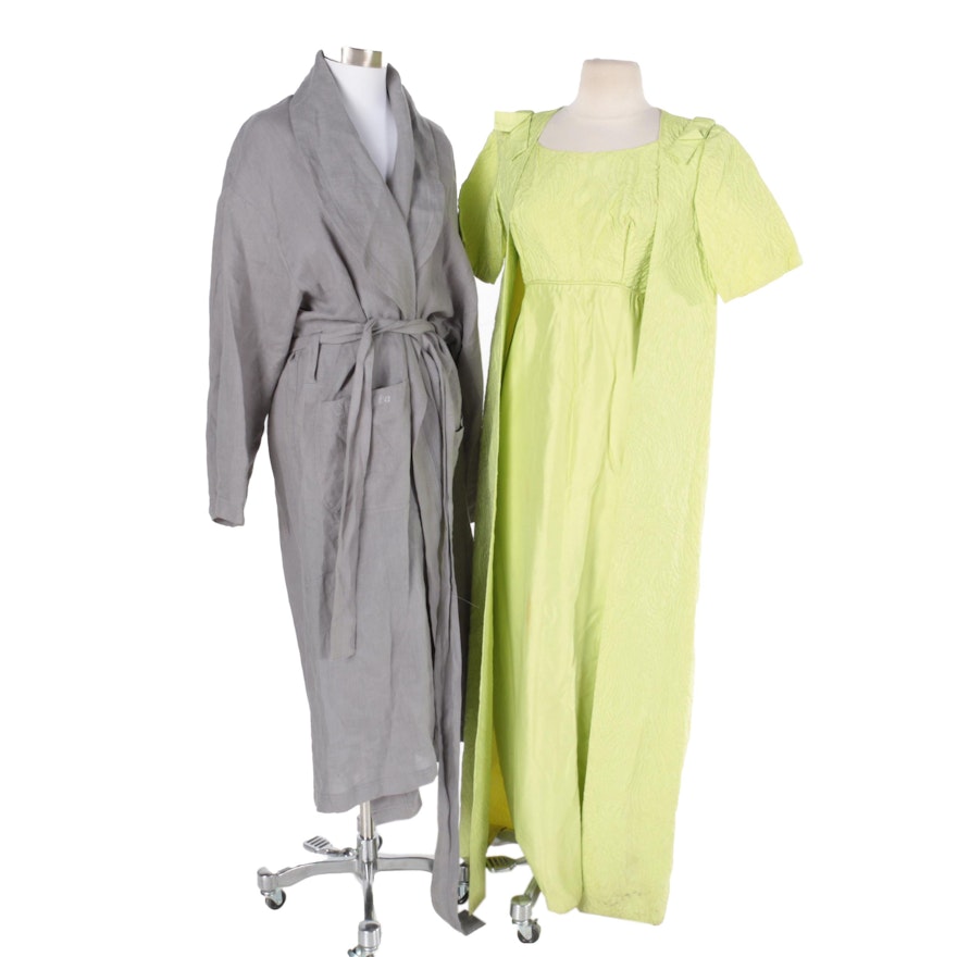 Vintage Sleeveless Dress with Matching Jacket and Spa Robe