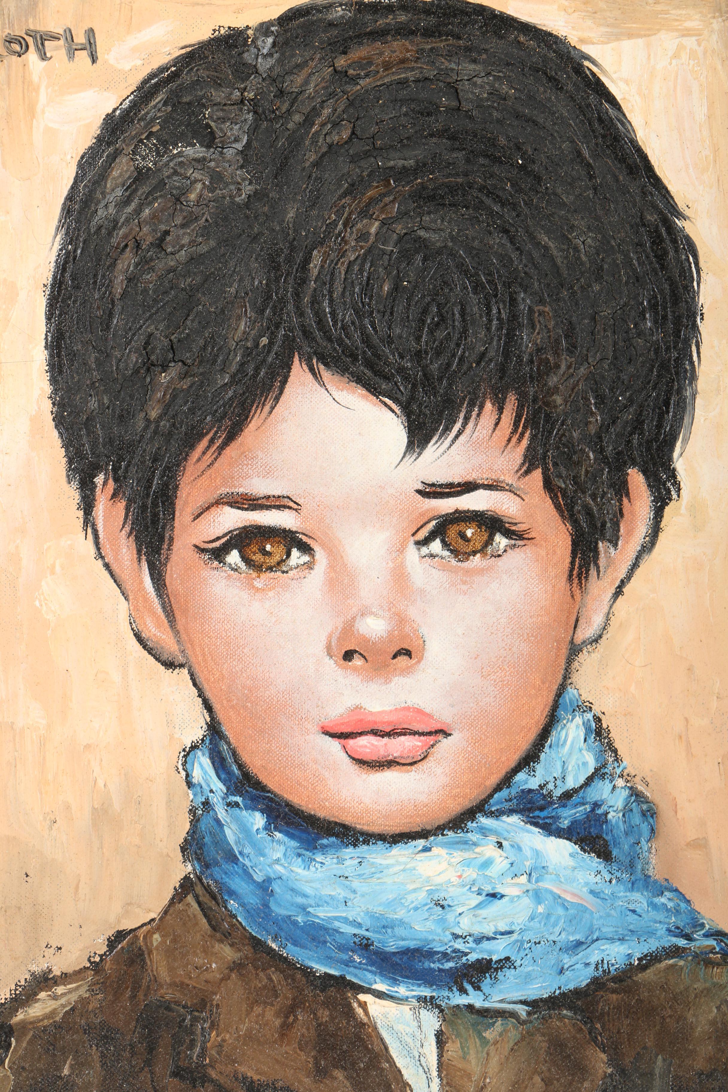 Etienne Roth Oil Painting on Canvas of Portrait