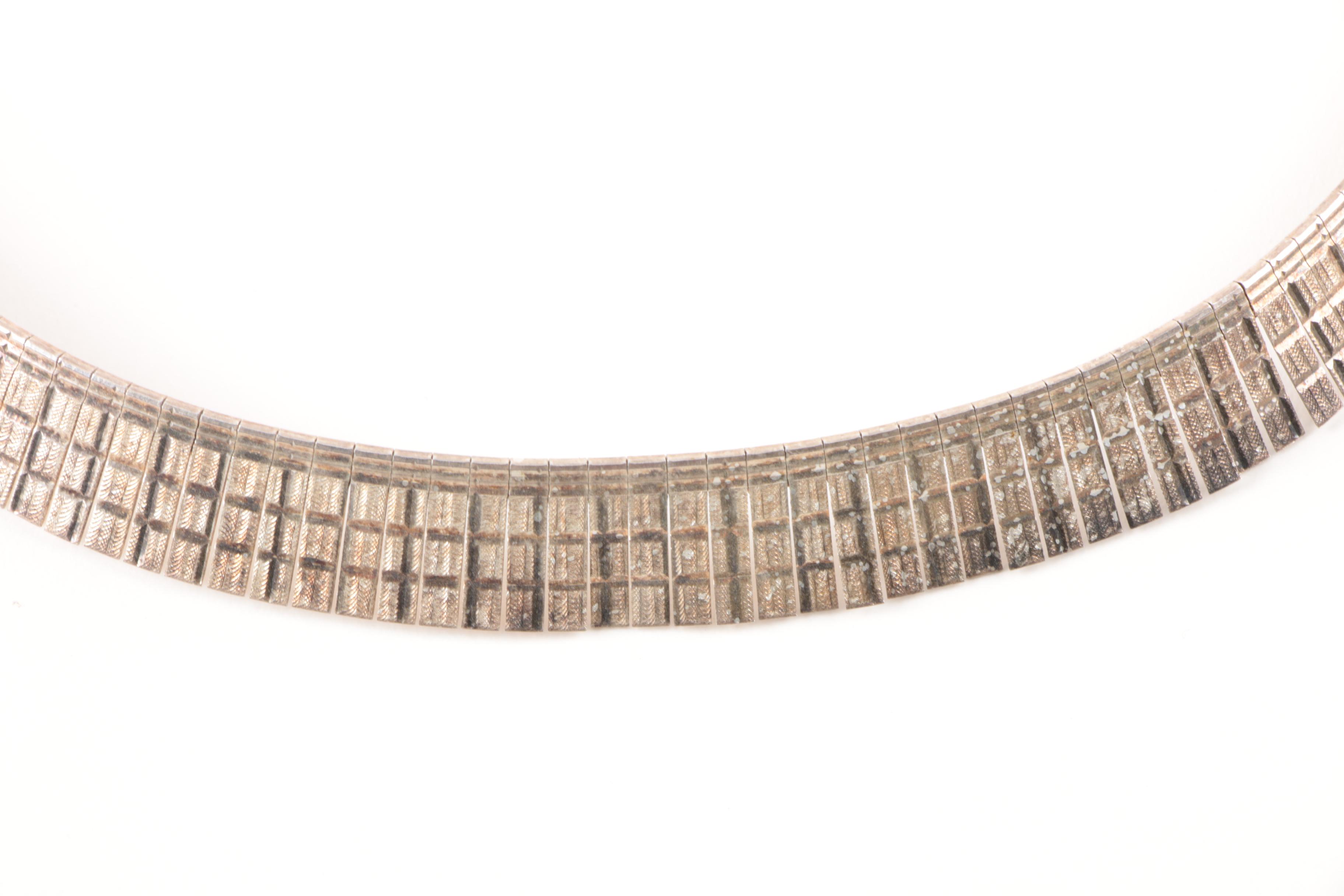 Sterling Silver Fancy Link Demi Parure