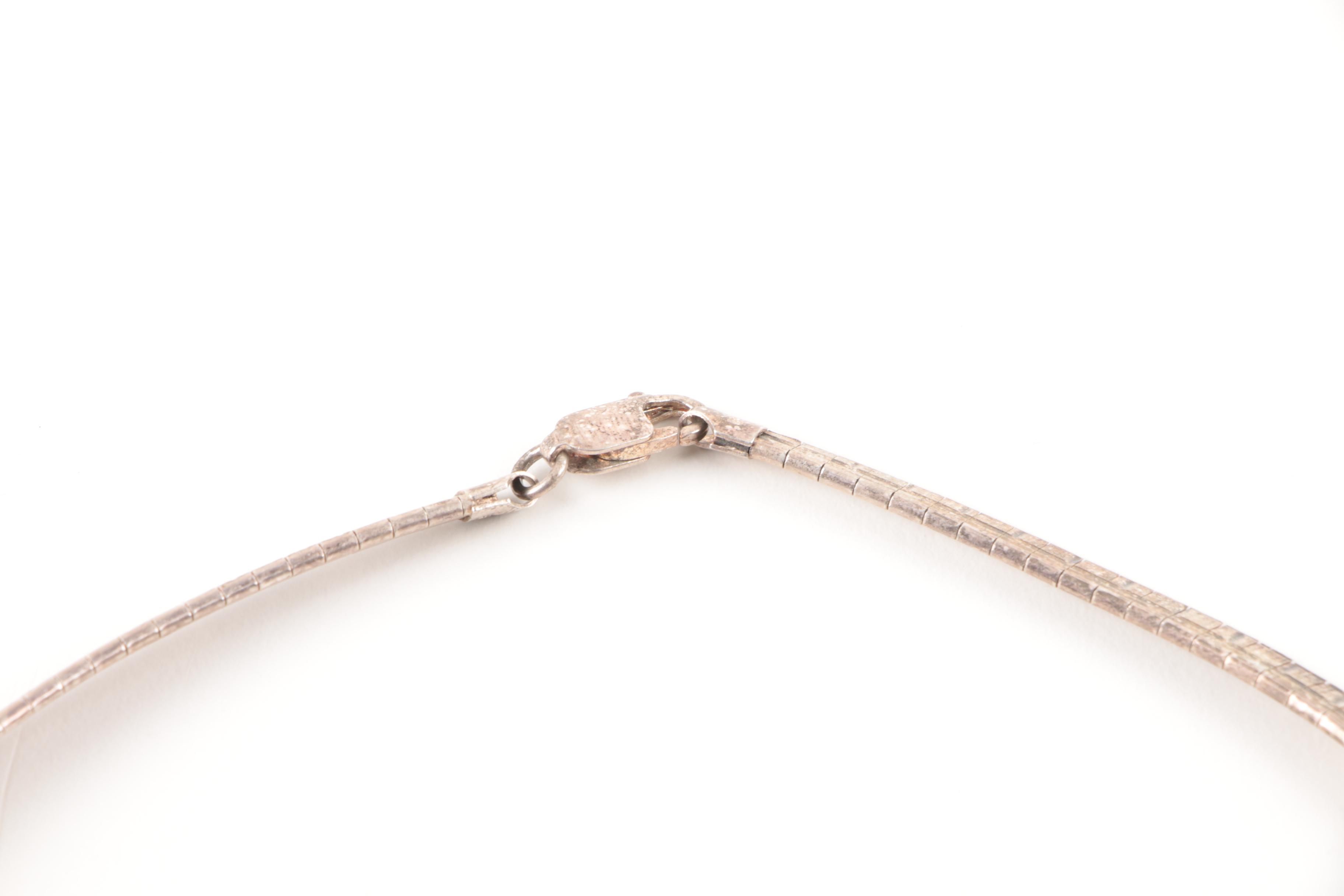 Sterling Silver Fancy Link Demi Parure