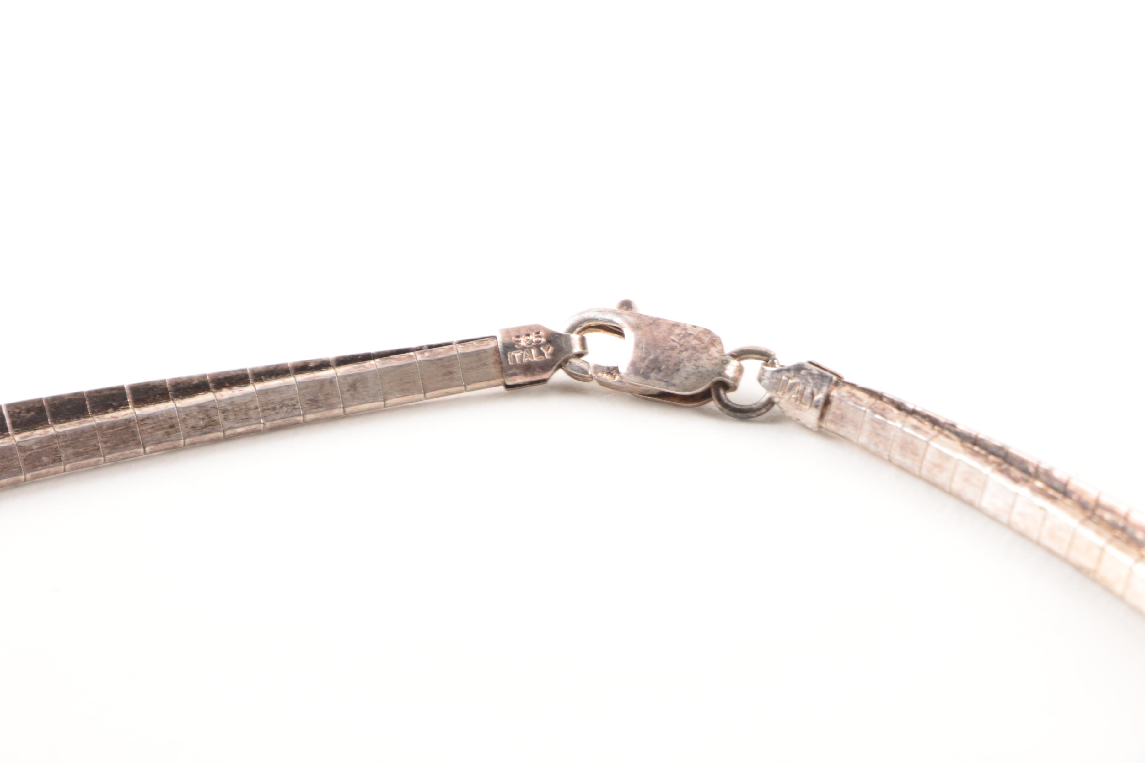 Sterling Silver Fancy Link Demi Parure