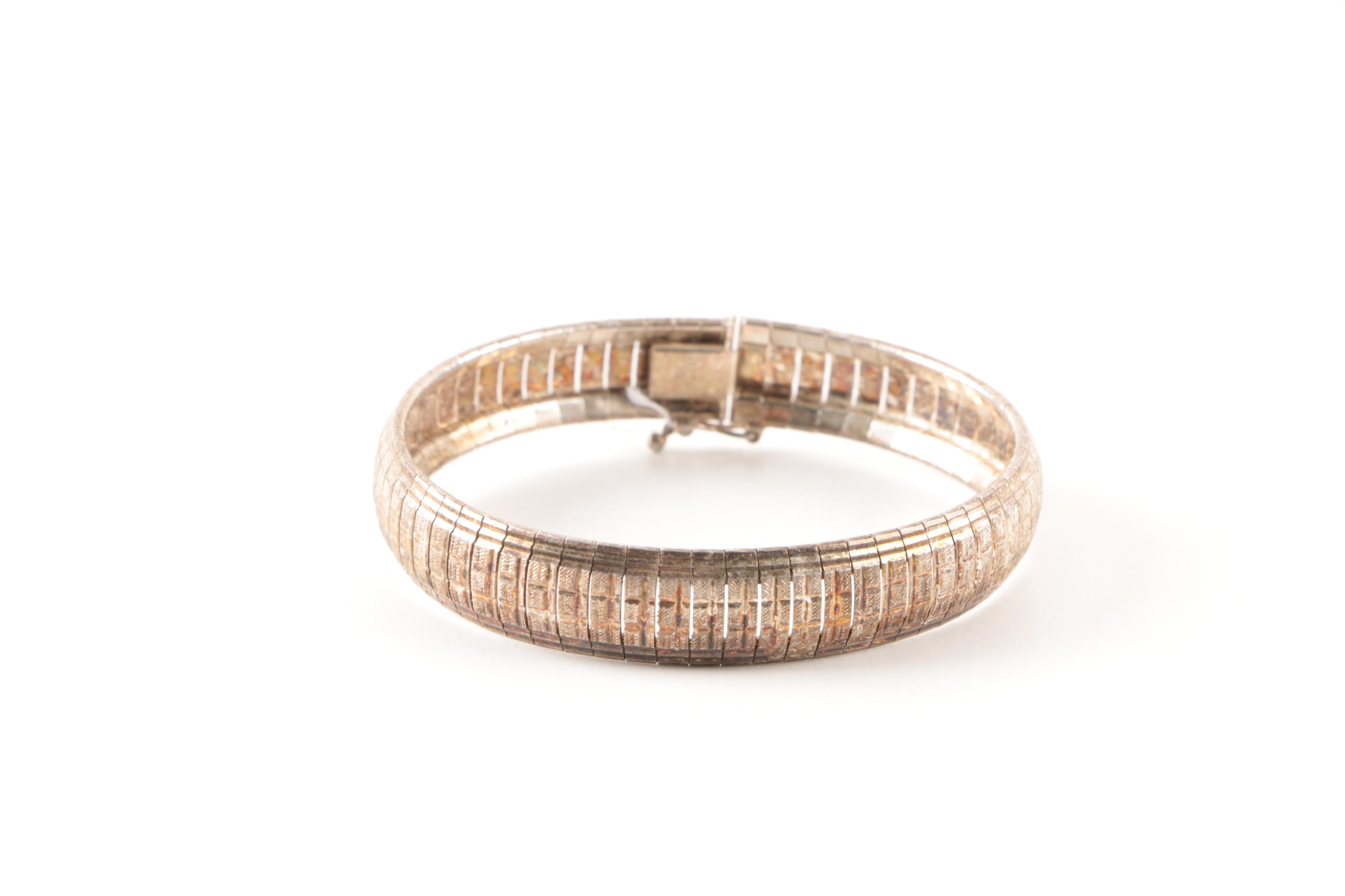 Sterling Silver Fancy Link Demi Parure