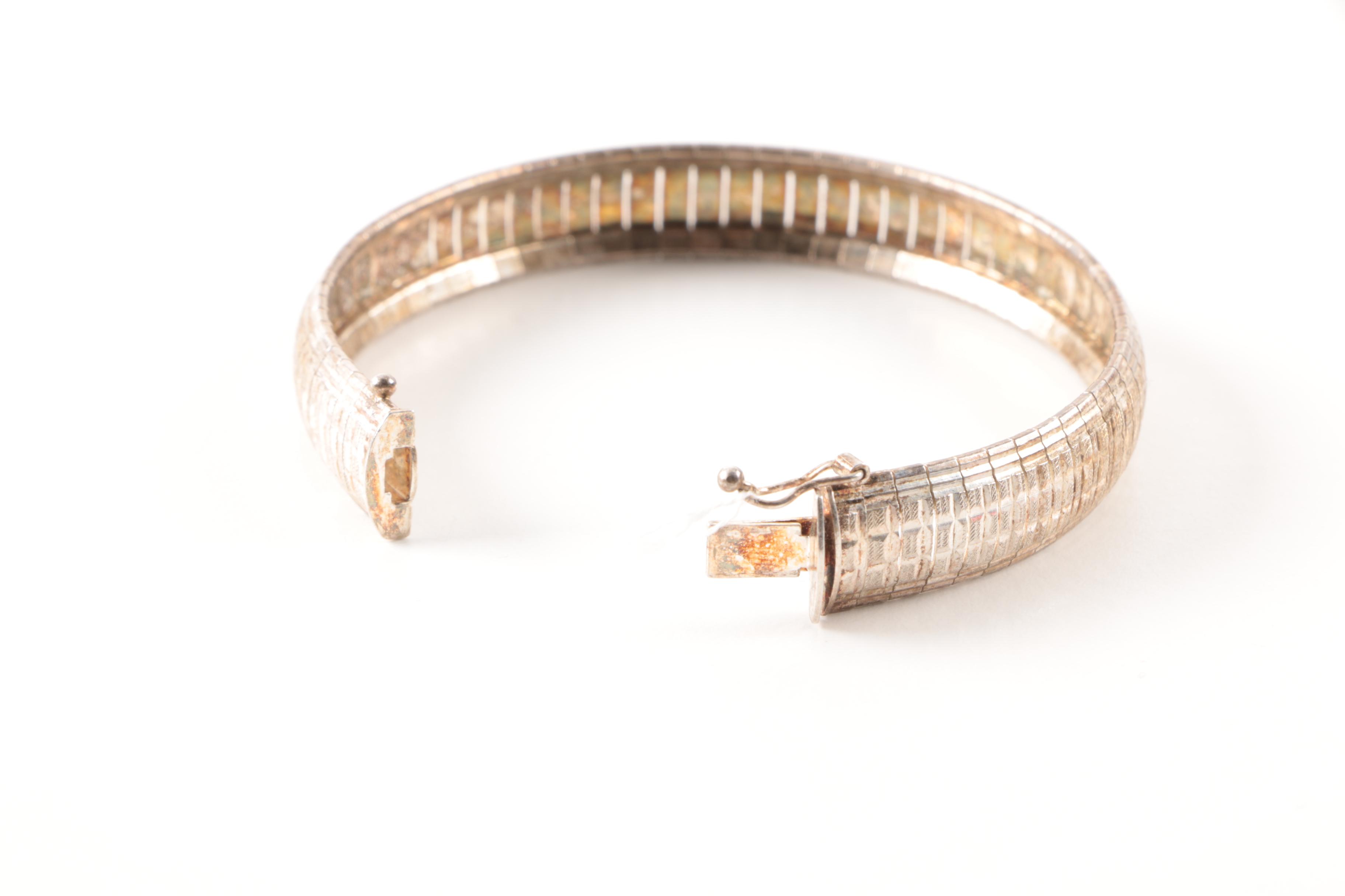 Sterling Silver Fancy Link Demi Parure