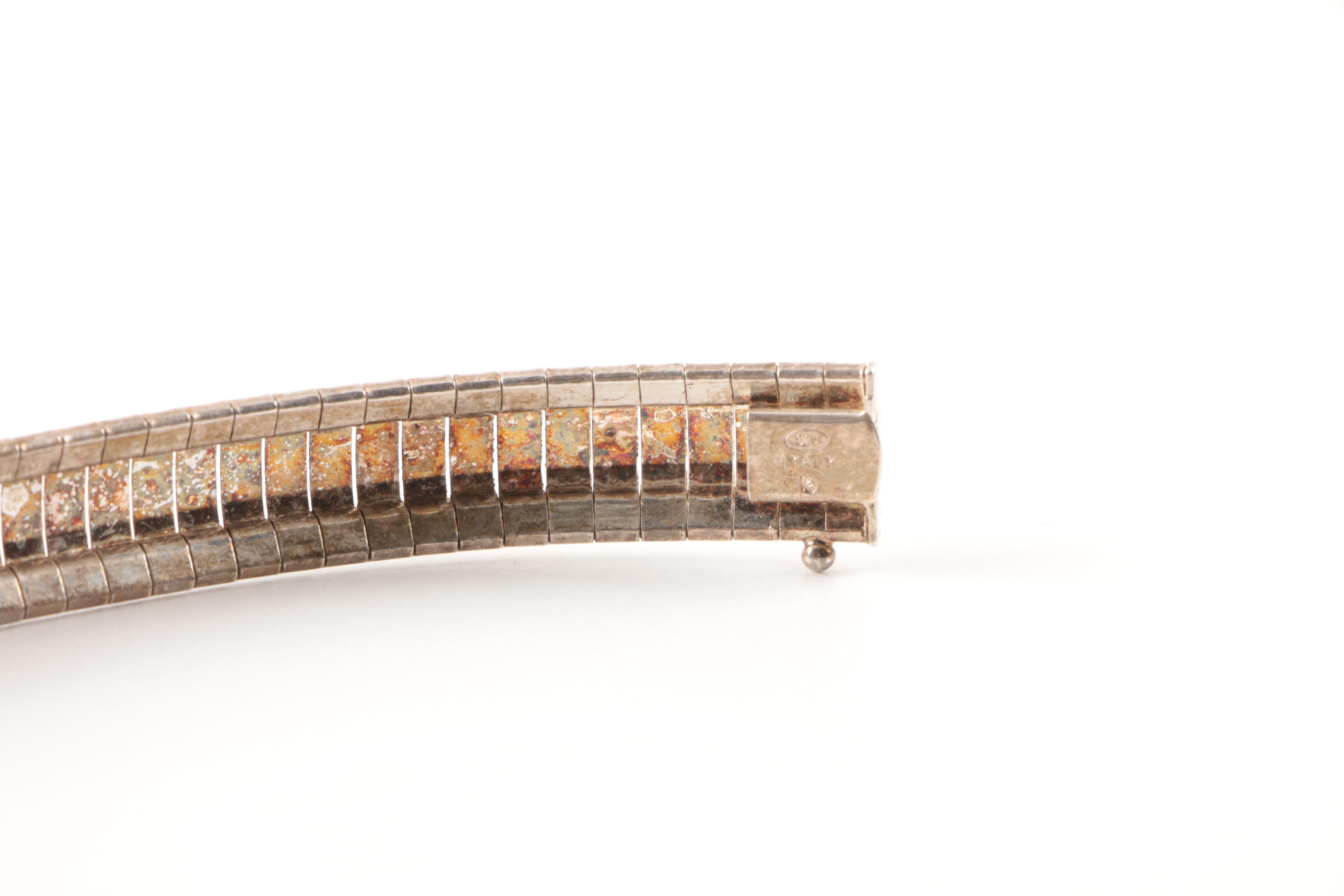 Sterling Silver Fancy Link Demi Parure