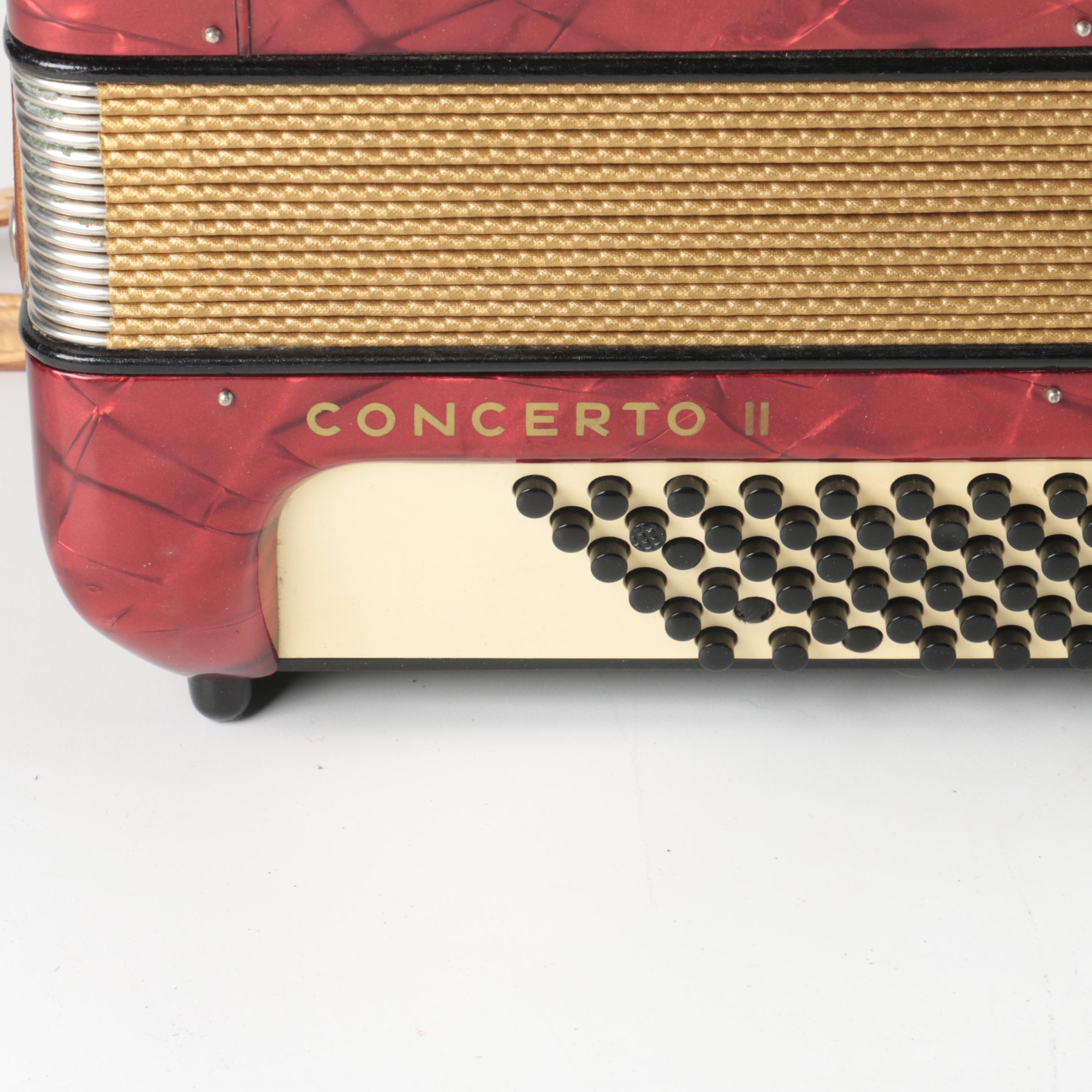 Hohner Concerto II Accordion with Case and Sheet Music