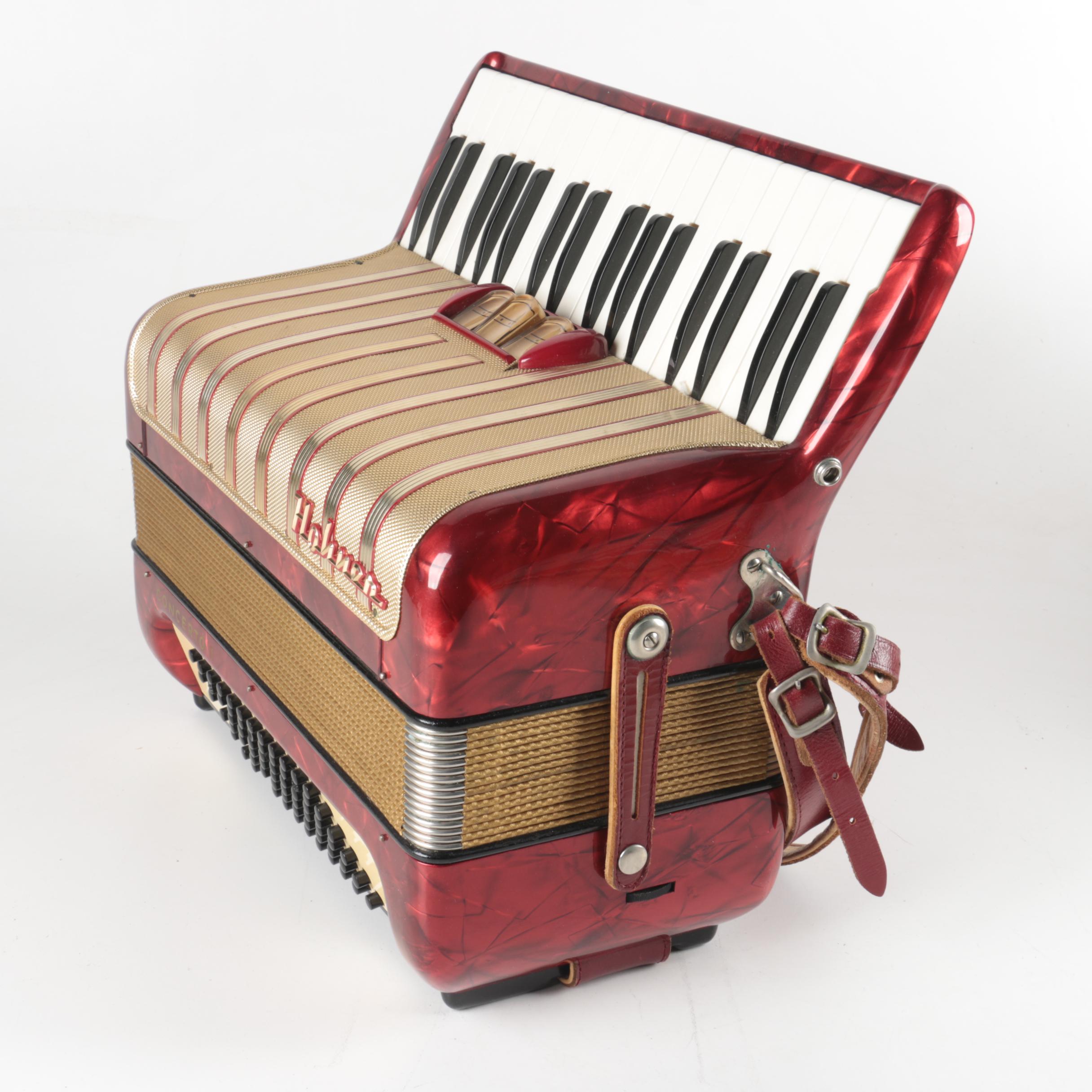 Hohner Concerto II Accordion with Case and Sheet Music