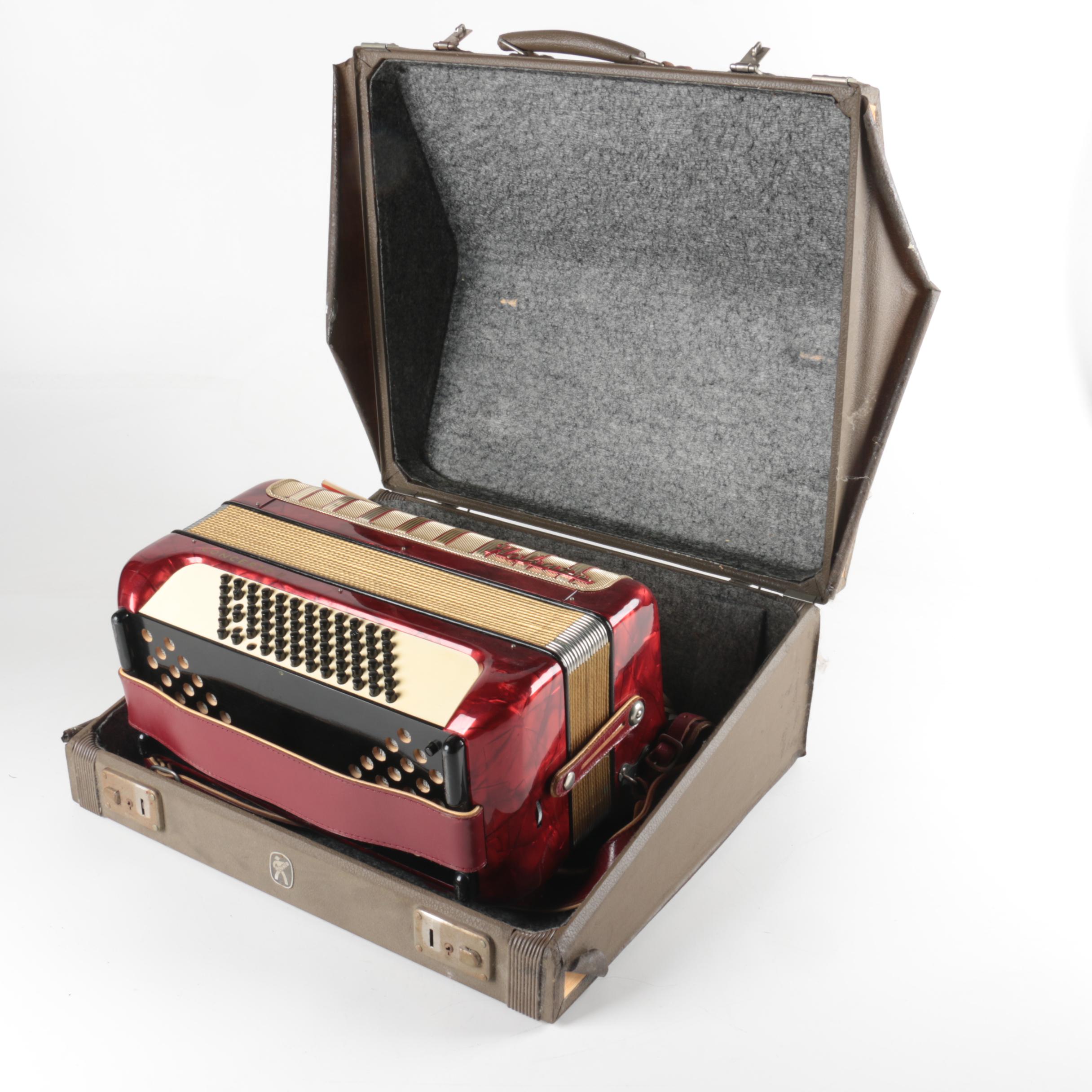 Hohner Concerto II Accordion with Case and Sheet Music