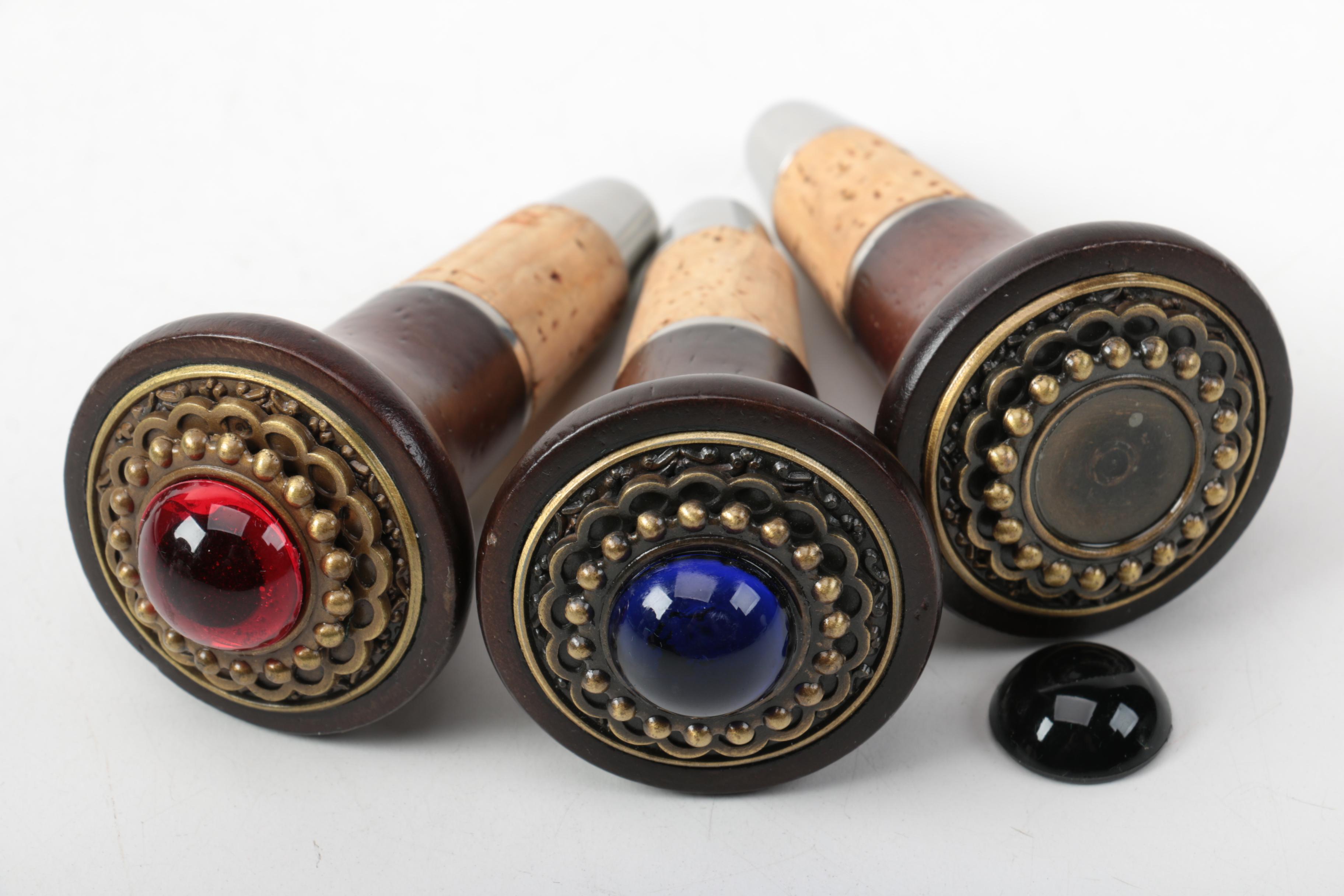 The Bombay Company Wine Bottle Holder and Stoppers