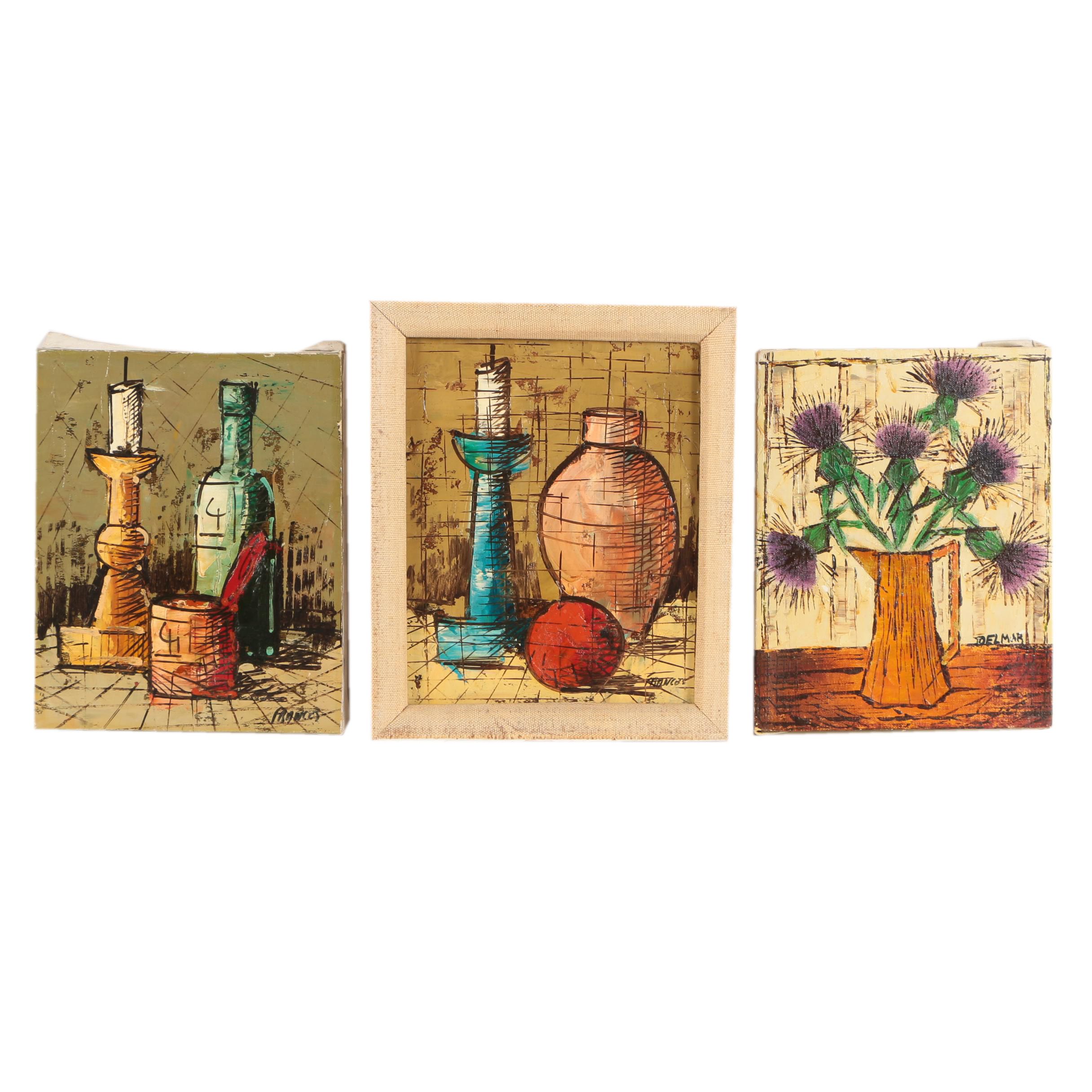 Frances and Delmar Still Life Oil Paintings on Canvas